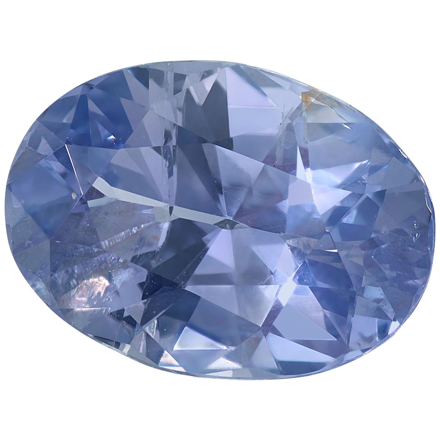 Unheated 4.67 ct. Blue Violet Color Change Sapphire GIA, Unset 3-Stone Ring Gem