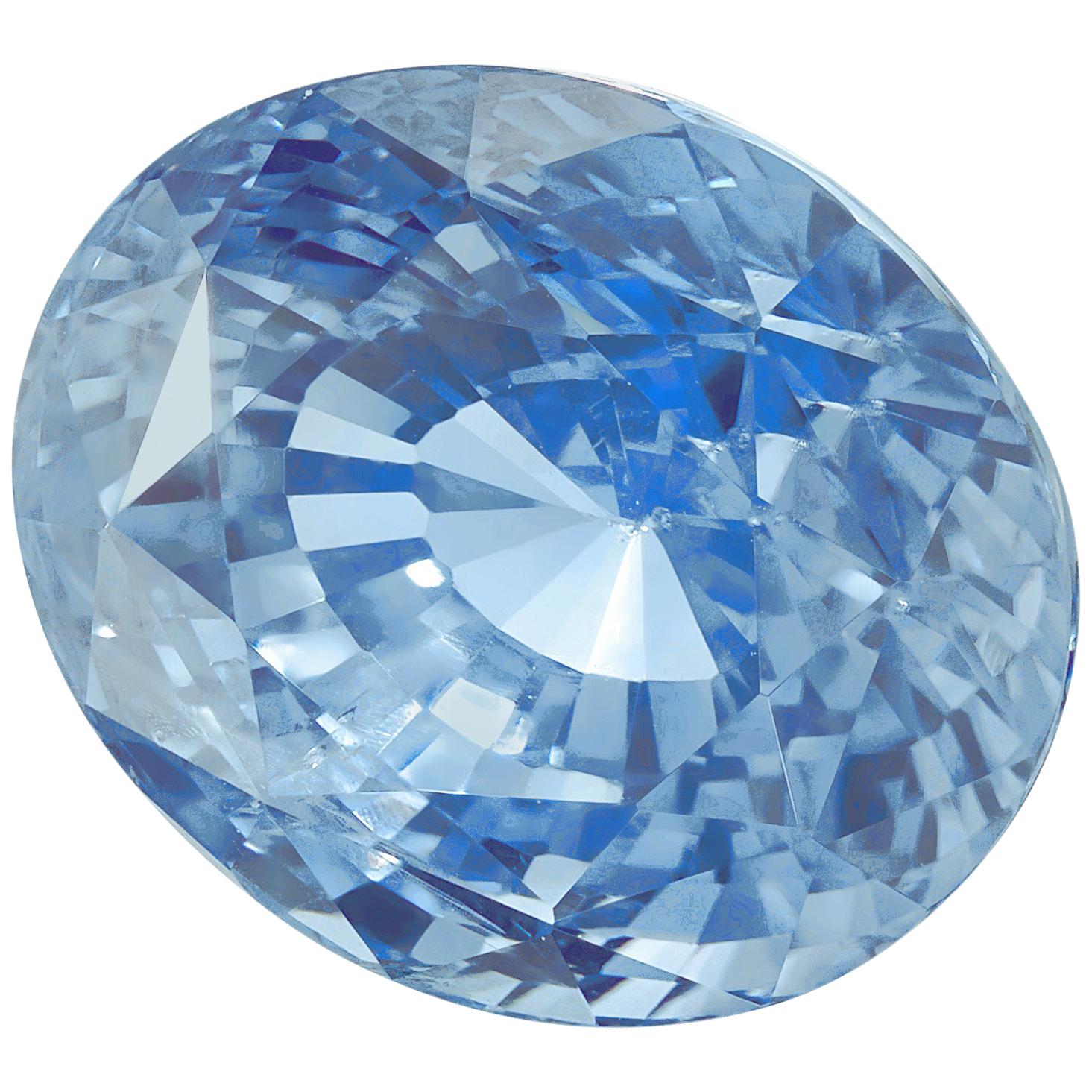 GIA Certified Unheated  6.36 Carat Oval Cornflower Blue Sapphire