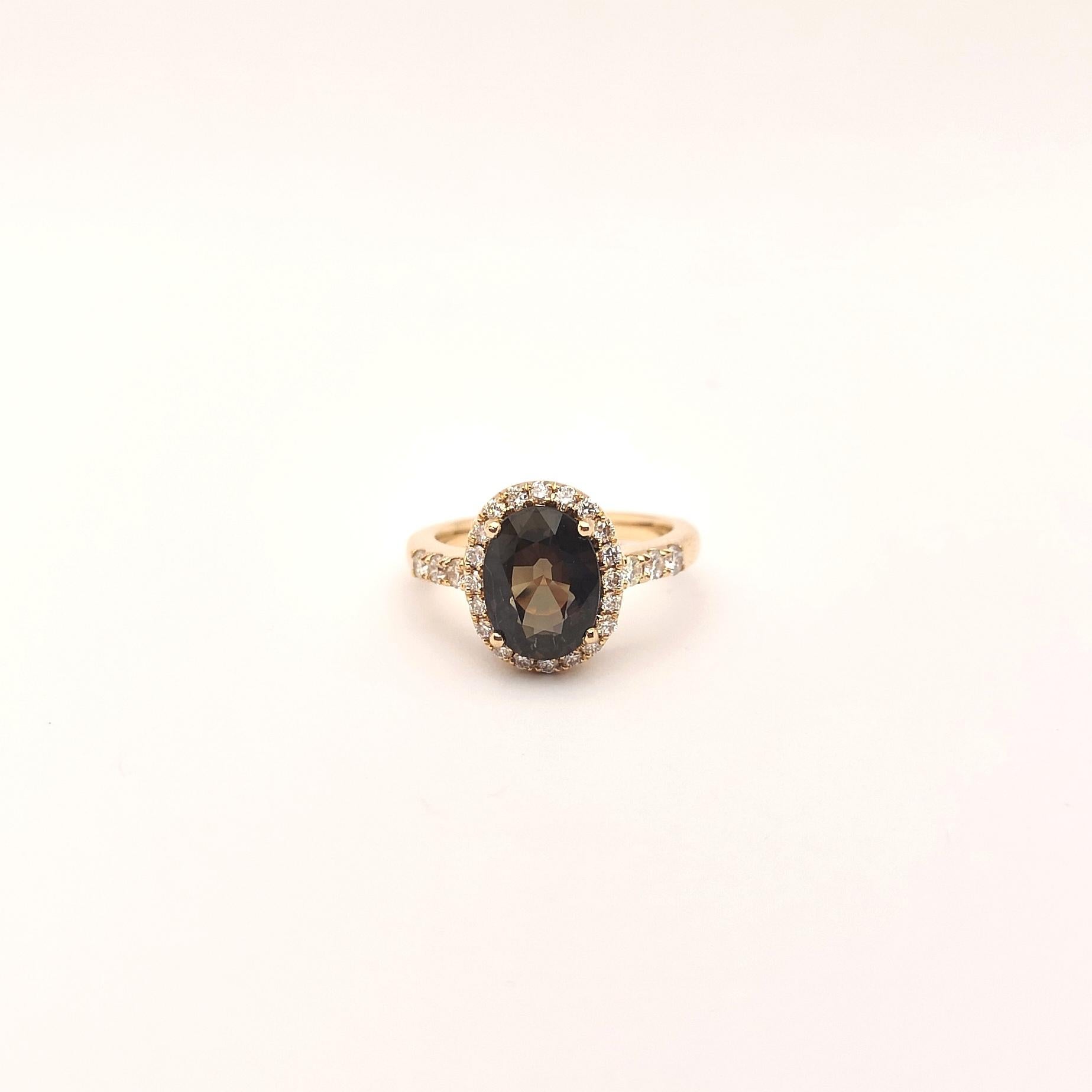 GIA Certified Unheated Brown-Purple Sapphire, Brown Diamond Ring in 18K Rose For Sale 9