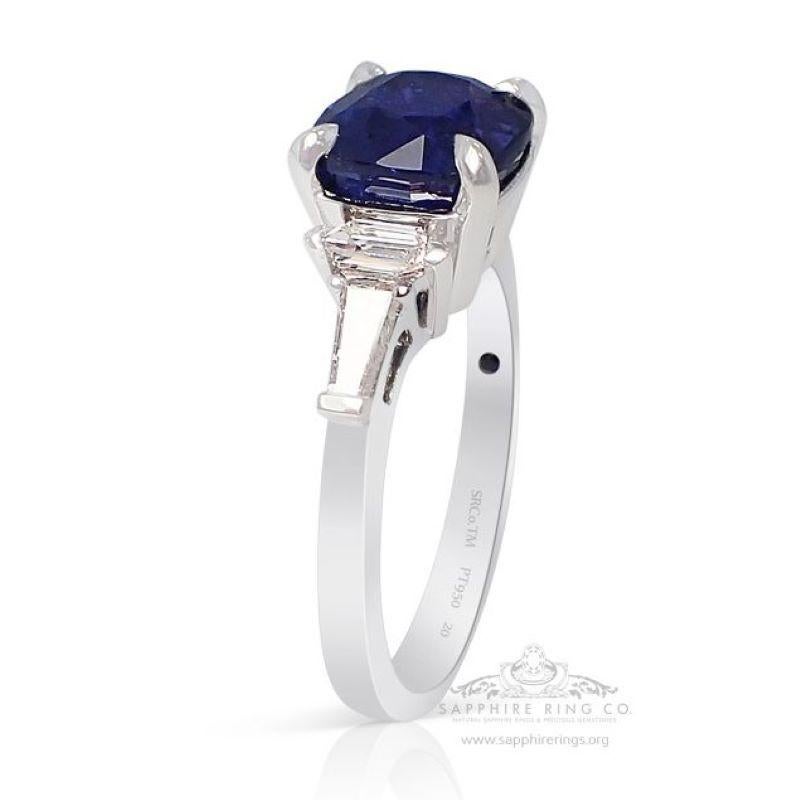 For Sale:  GIA Certified Unheated Color Change Sapphire Ring, 3.57 Ct Platinum 950 5