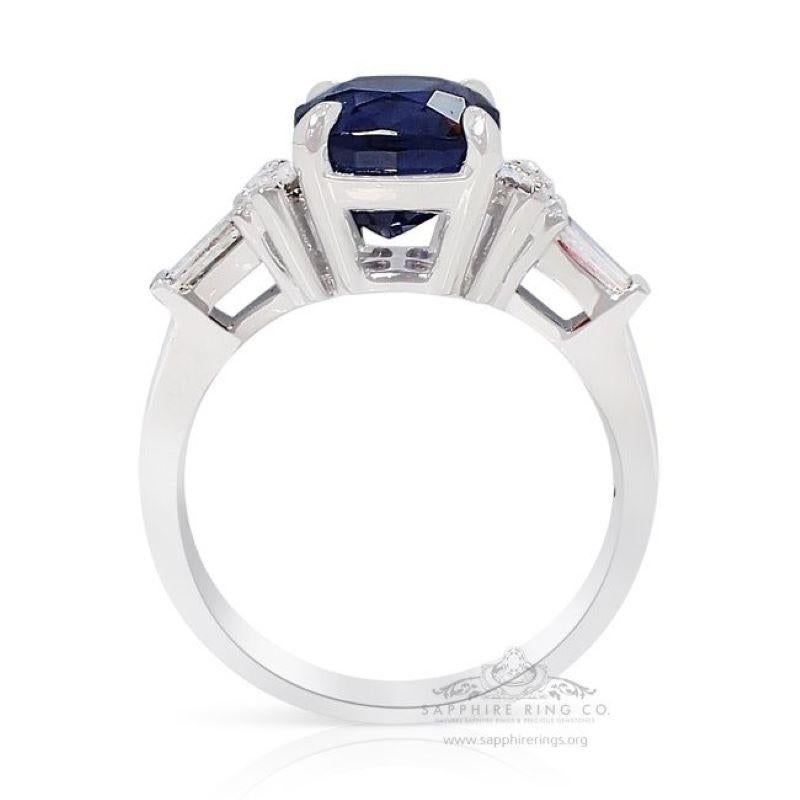 For Sale:  GIA Certified Unheated Color Change Sapphire Ring, 3.57 Ct Platinum 950 6