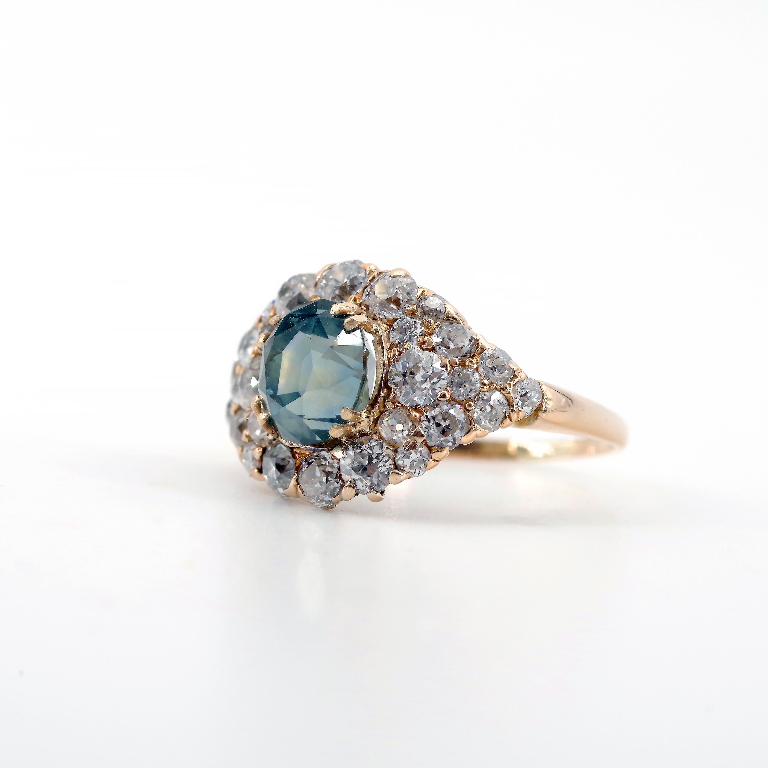 Think of the rich, royal blue of Kate Middleton's Ceylon sapphire engagement ring. To many people, that's the perfect—the only—color for a sapphire ring. This is *not* Kate Middleton's Ceylon sapphire engagement ring. This is a Victorian-era Montana