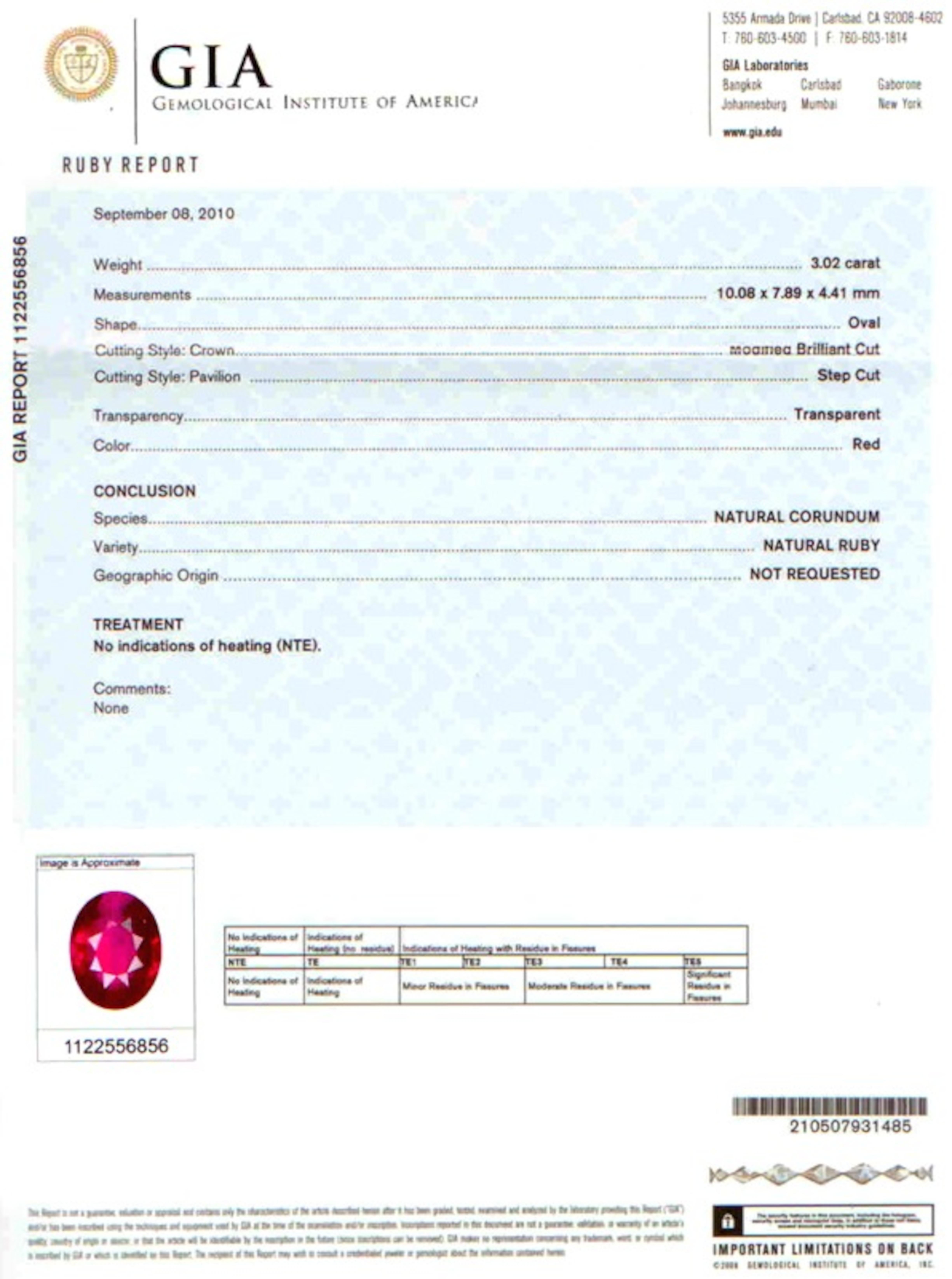 Anello aureola con rubino non riscaldato certificato GIA In condizioni Nuovo in vendita a Chicago, IL