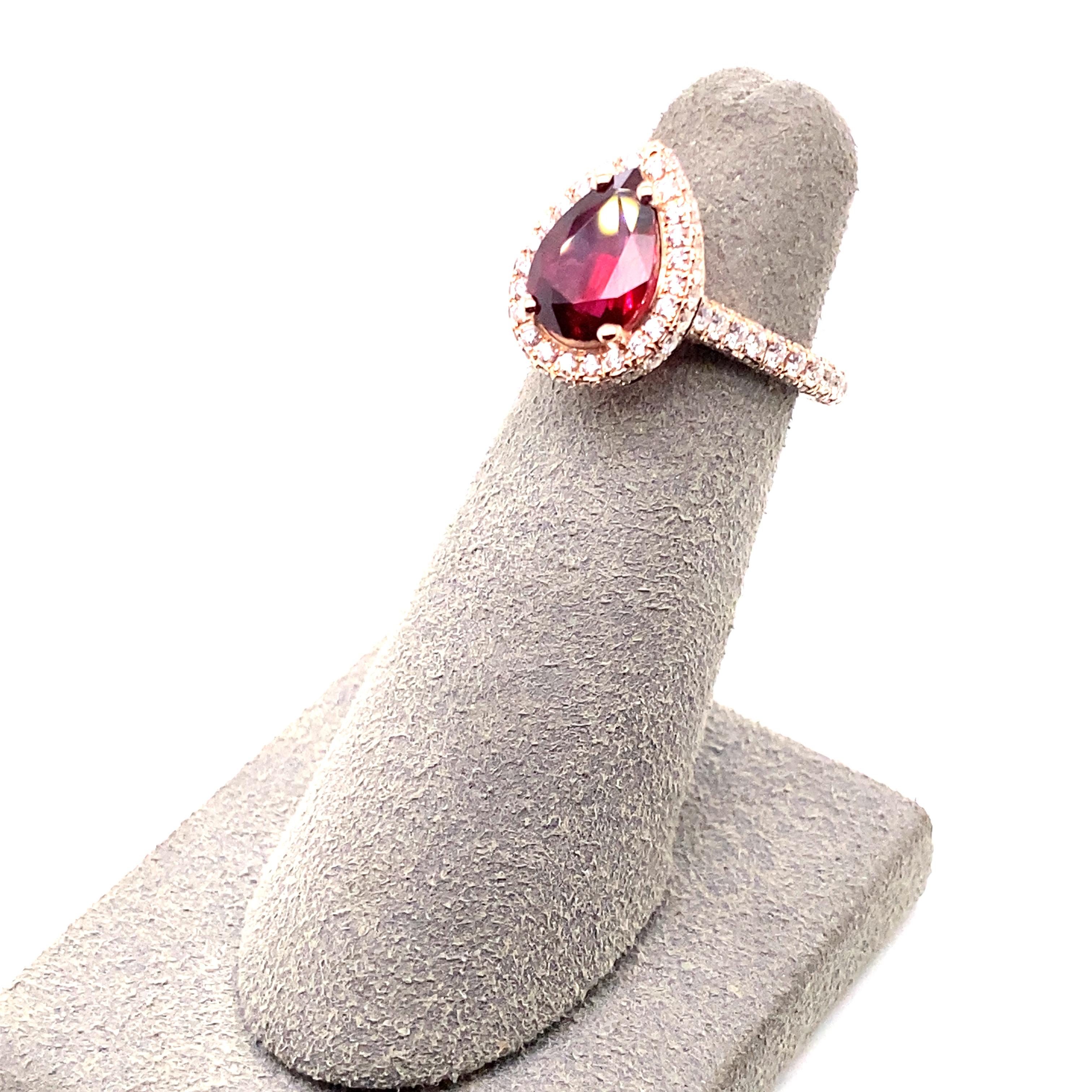 GIA Certified Unheated Ruby Ring In Excellent Condition In Newport Beach, CA