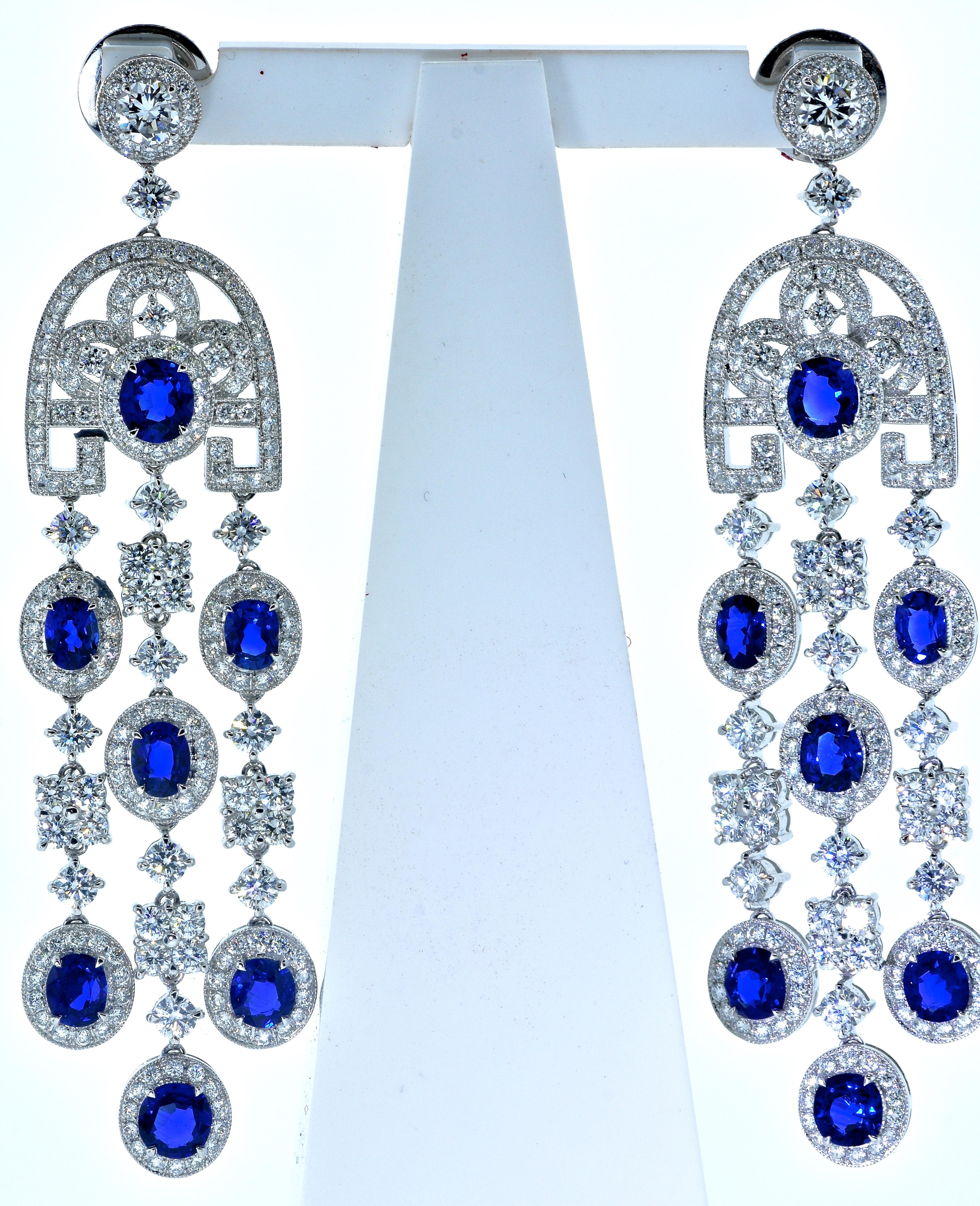 GIA Certified unheated Sapphire, and Diamond Earrings, Pierre/Famille 5