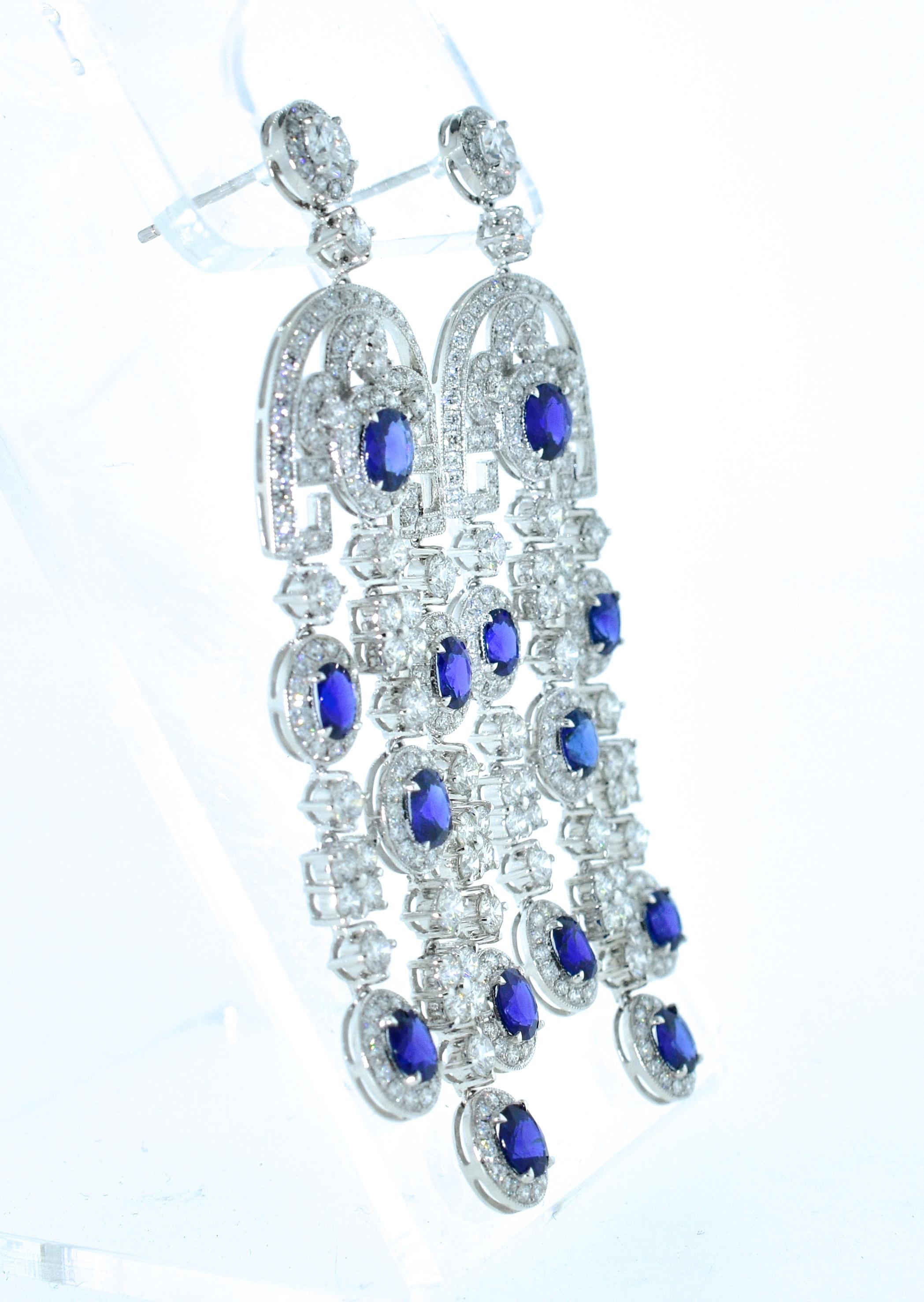 GIA Certified unheated Sapphire, and Diamond Earrings, Pierre/Famille In New Condition In Aspen, CO