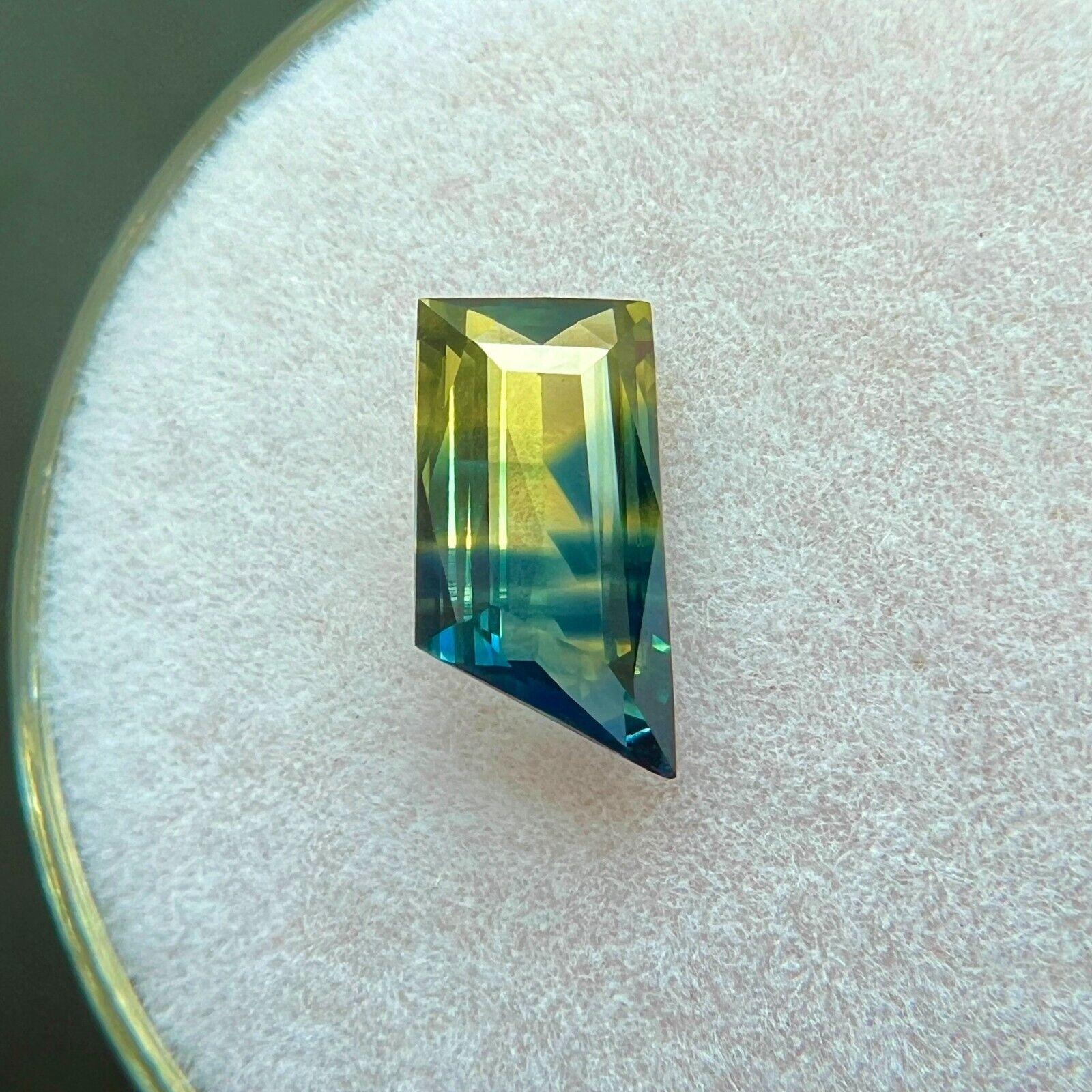 Gia Certified Unique 1.13ct Bi Colour Sapphire Bi Colour Untreated Fancy Cut Gem In New Condition For Sale In Birmingham, GB