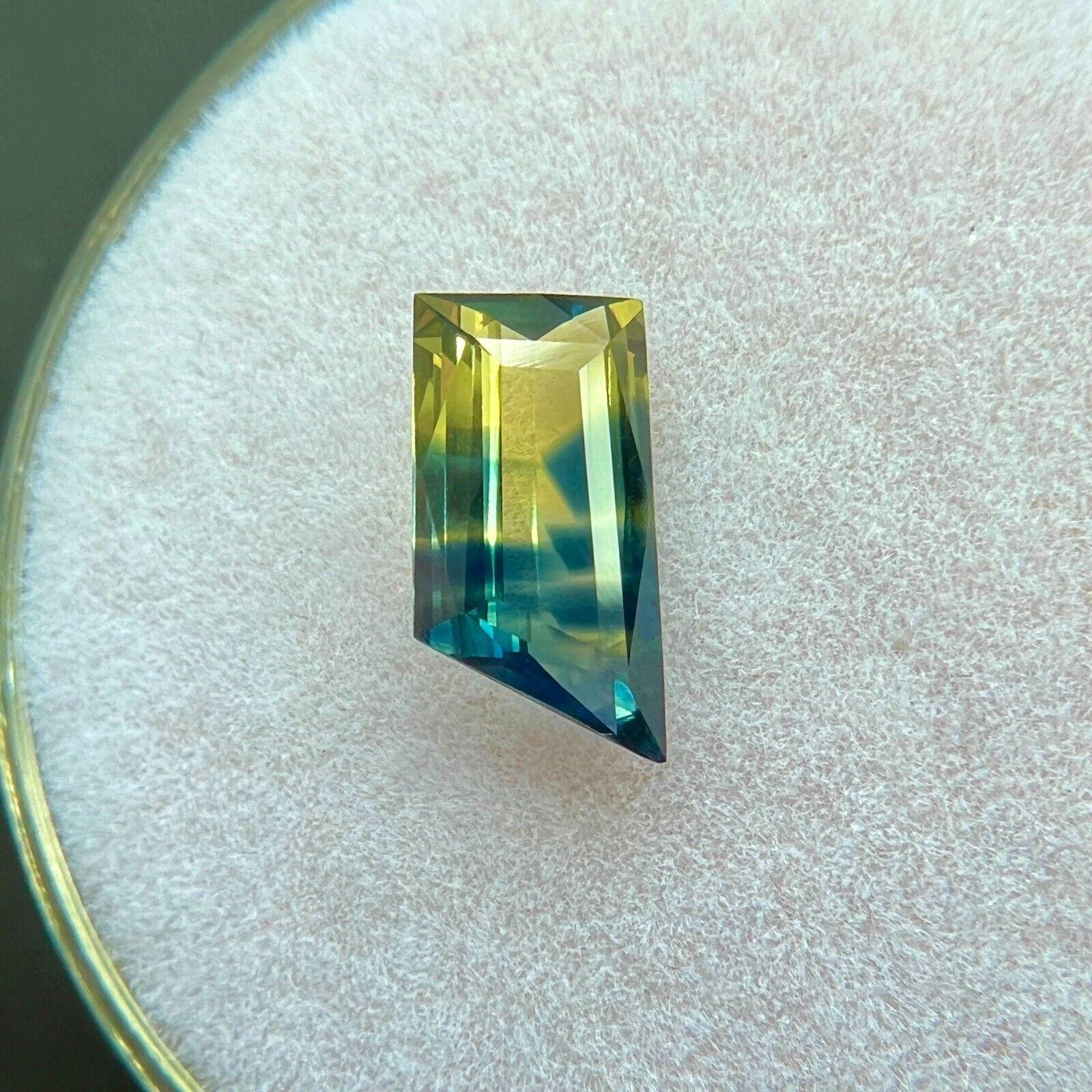 Gia Certified Unique 1.13ct Bi Colour Sapphire Bi Colour Untreated Fancy Cut Gem For Sale 1