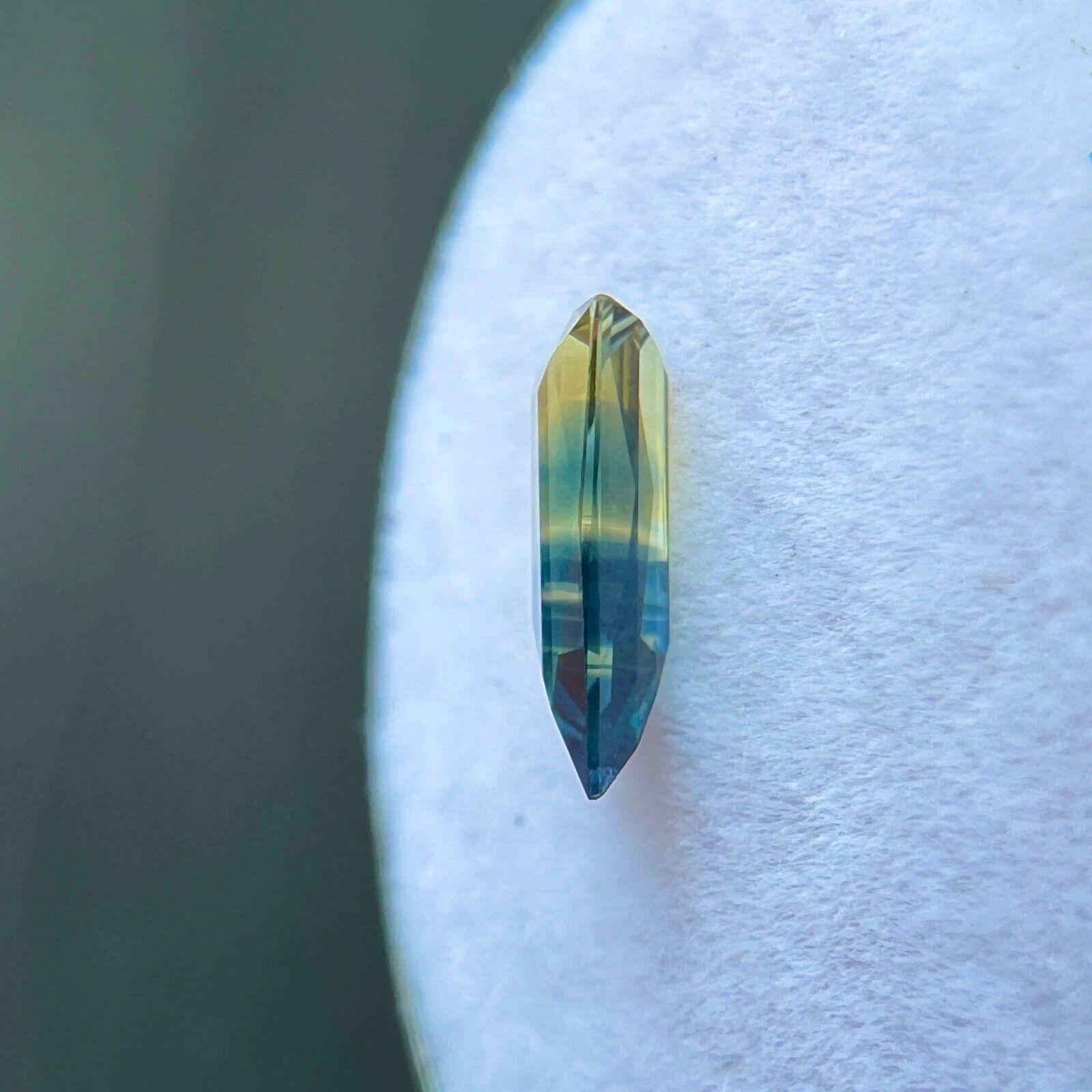 Gia Certified Unique 1.13ct Bi Colour Sapphire Bi Colour Untreated Fancy Cut Gem For Sale 2