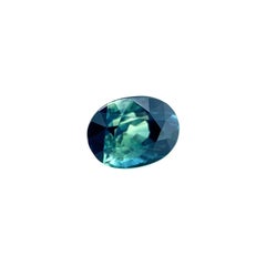 Gia Certified Unique Bi Colour Sapphire 1.03ct Blue Green Oval Cut Untreated