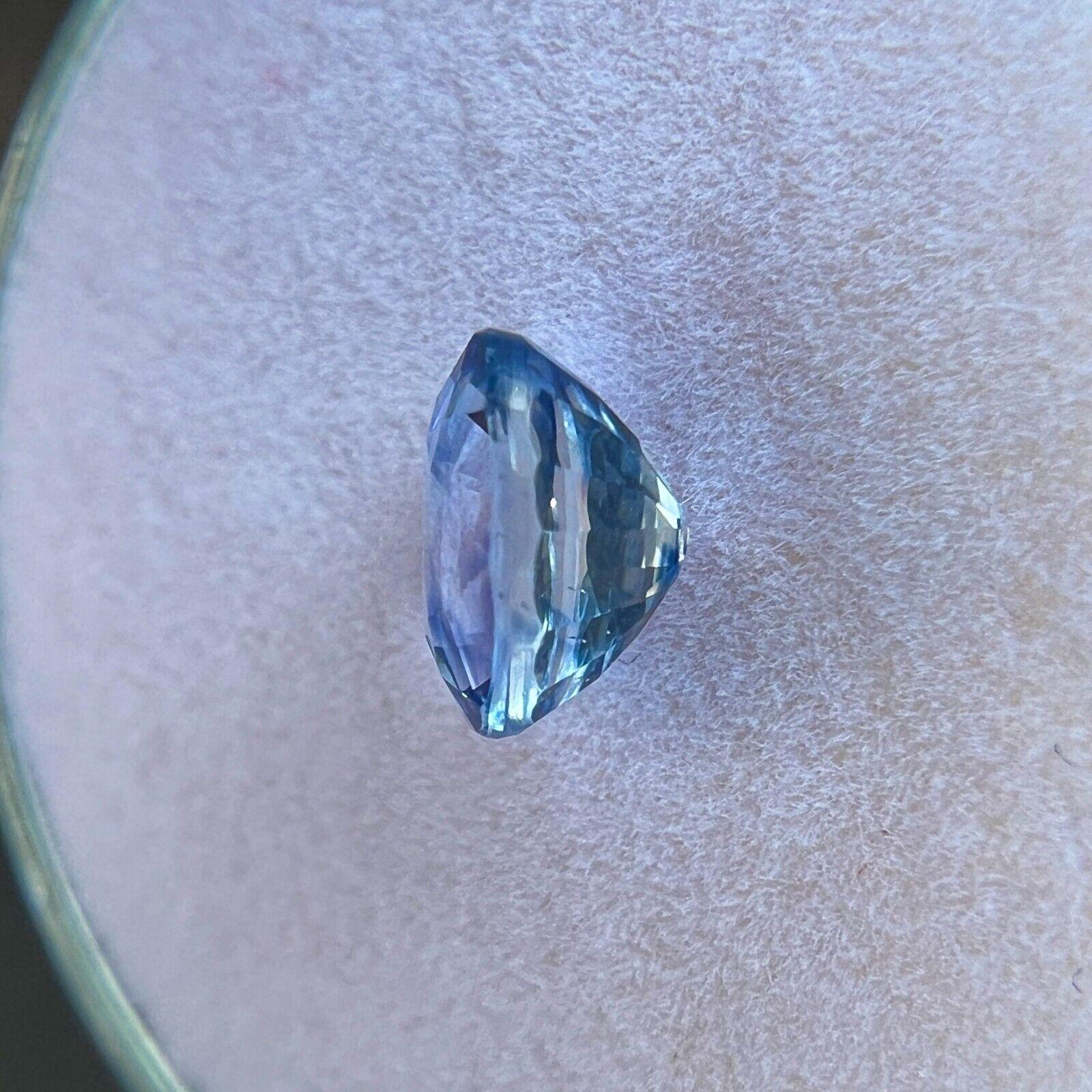 Gia Certified Unique Bi Colour Sapphire 1.29Ct Natural Blue White Rare Oval Cut For Sale 4