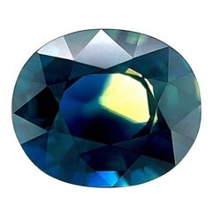 GIA Certified Unique Bi Colour Sapphire 1.34Ct Yellow Blue Oval Cut Untreated (Zaffiro bicolore)