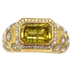 GIA Certified Unique Fancy Deep Brown Yellow Emerald Cut Diamond Ring GIA Certified Unique Fancy Deep Brown Yellow Emerald Cut Diamond Ring