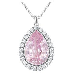 Ciondolo a raggiera con zaffiro rosa e diamante non trattato da 2,11 carati certificato GIA