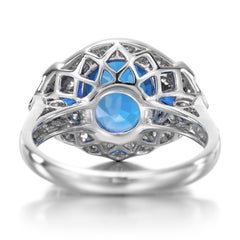 GIA Certified Untreated 7 Carat Ceylon Sapphire and Diamond Ring