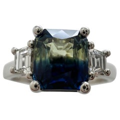 GIA Certified Untreated Bi Colour Australian Sapphire 18k White Gold Ring ITSIT