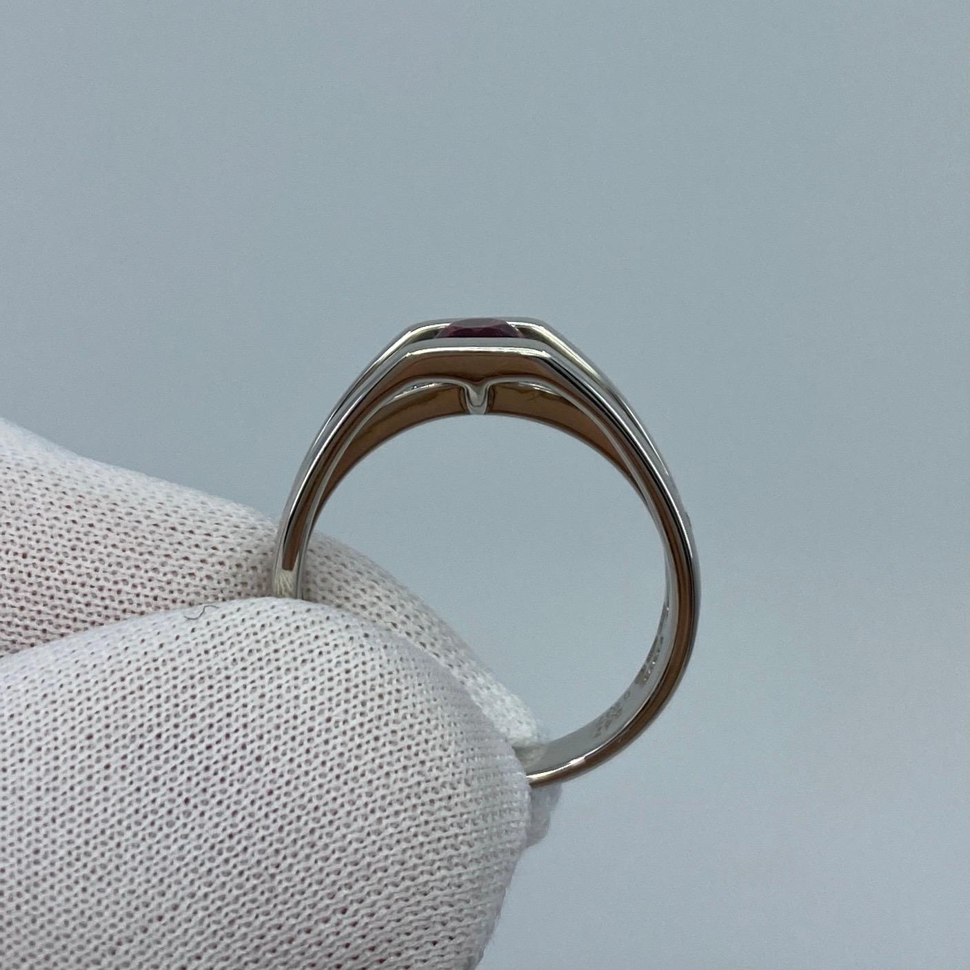 GIA Certified Untreated Fine Deep Red Ruby & Diamond Platinum No Heat Ring 6