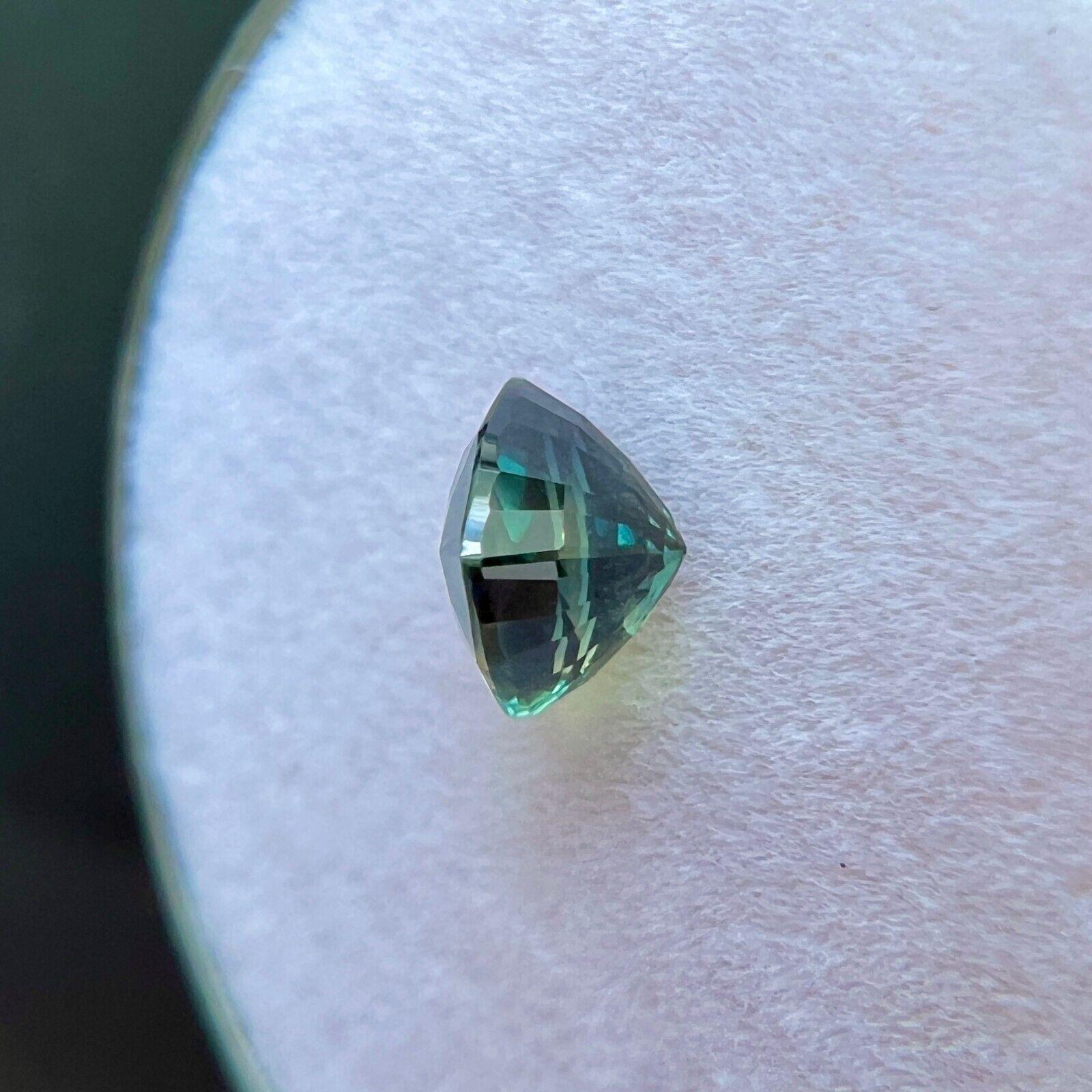 Gia Certified Untreated Green Blue Australian Sapphire 0.85ct Triangle Cut Gem For Sale 2