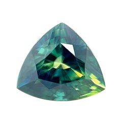 Gia Certified Untreated Green Blue Australian Sapphire 0.85ct Triangle Cut Gem
