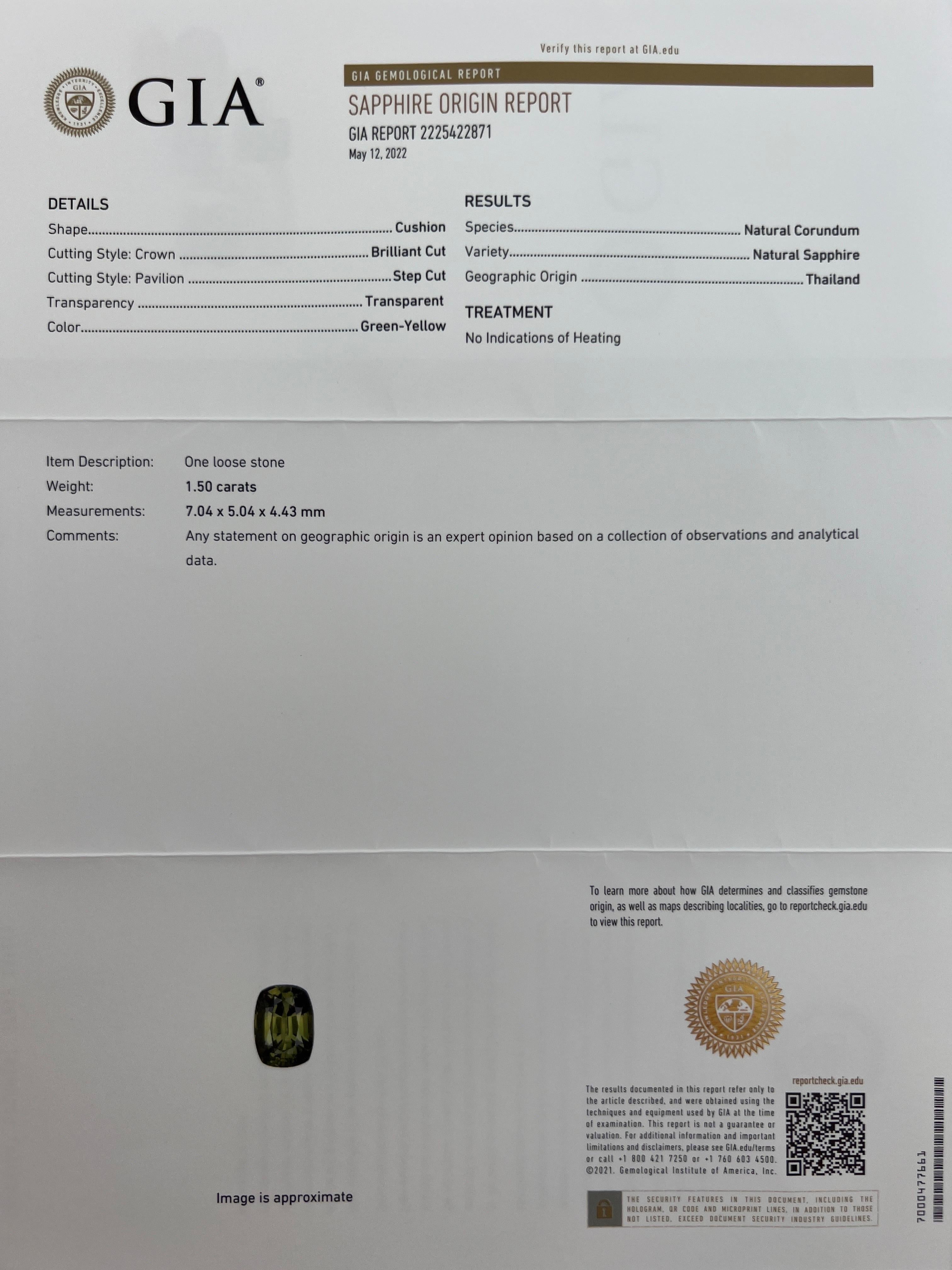 GIA-zertifizierter unbehandelter lebhaft grüner thailändischer Saphir & Diamant 18k Gold Halo-Ring im Zustand „Neu“ im Angebot in Birmingham, GB