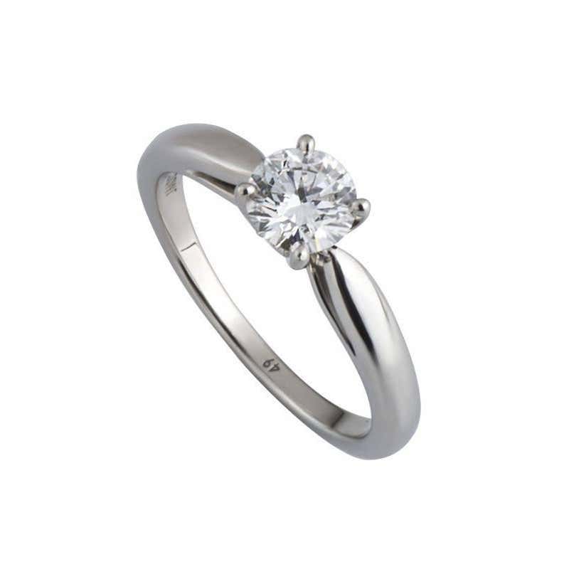 GIA Certified Van Cleef and Arpels Diamond Engagement Ring .50 Carat at ...