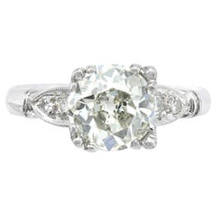 GIA Certified Vintage 0.90 Carat Diamond Engagement Ring