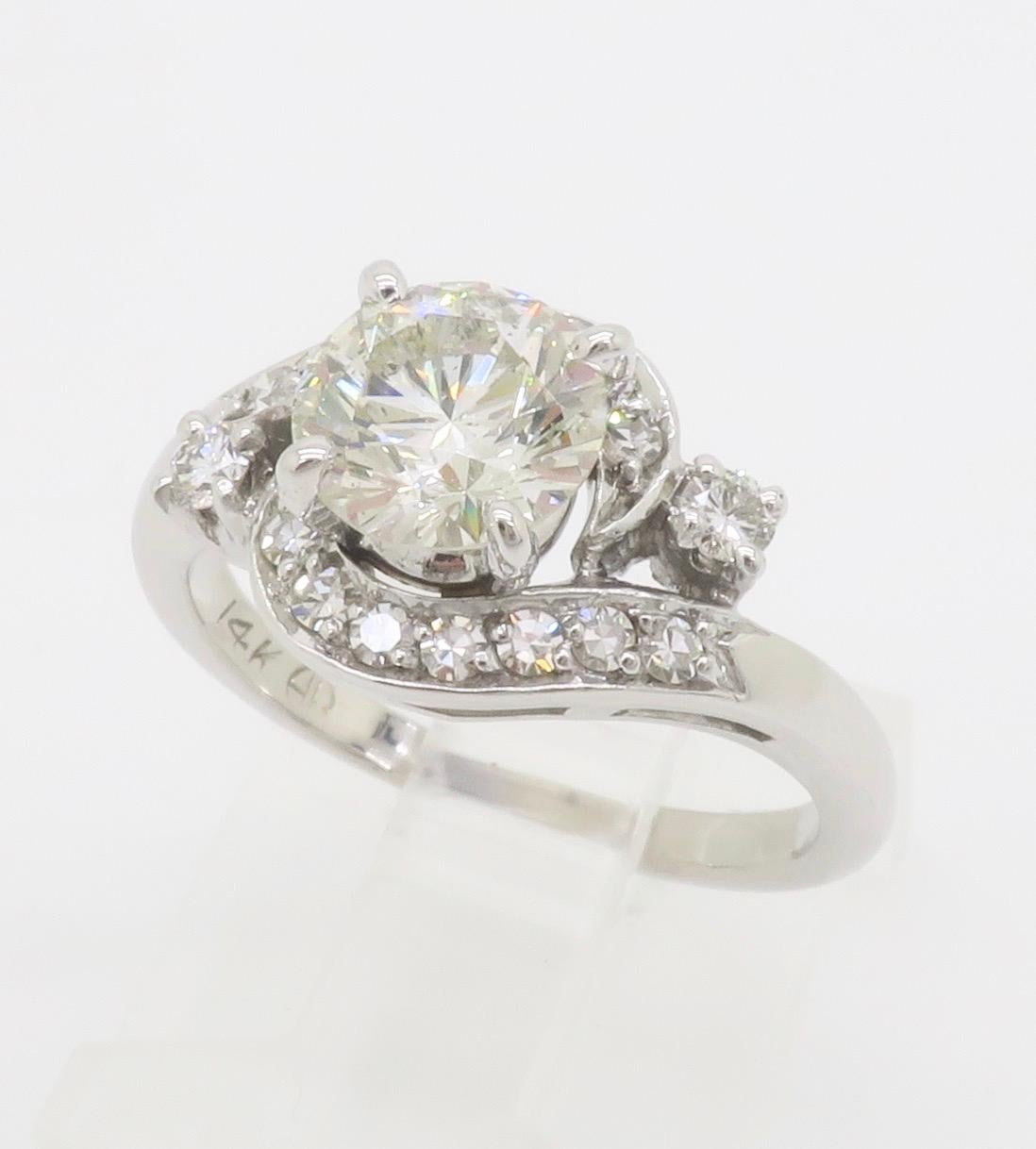 GIA Certified Vintage 1.48CTW Diamond Ring For Sale 5