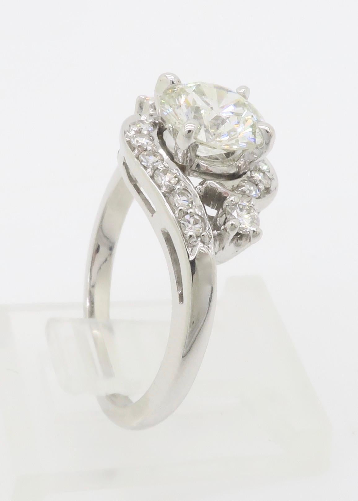 GIA Certified Vintage 1.48CTW Diamond Ring For Sale 8