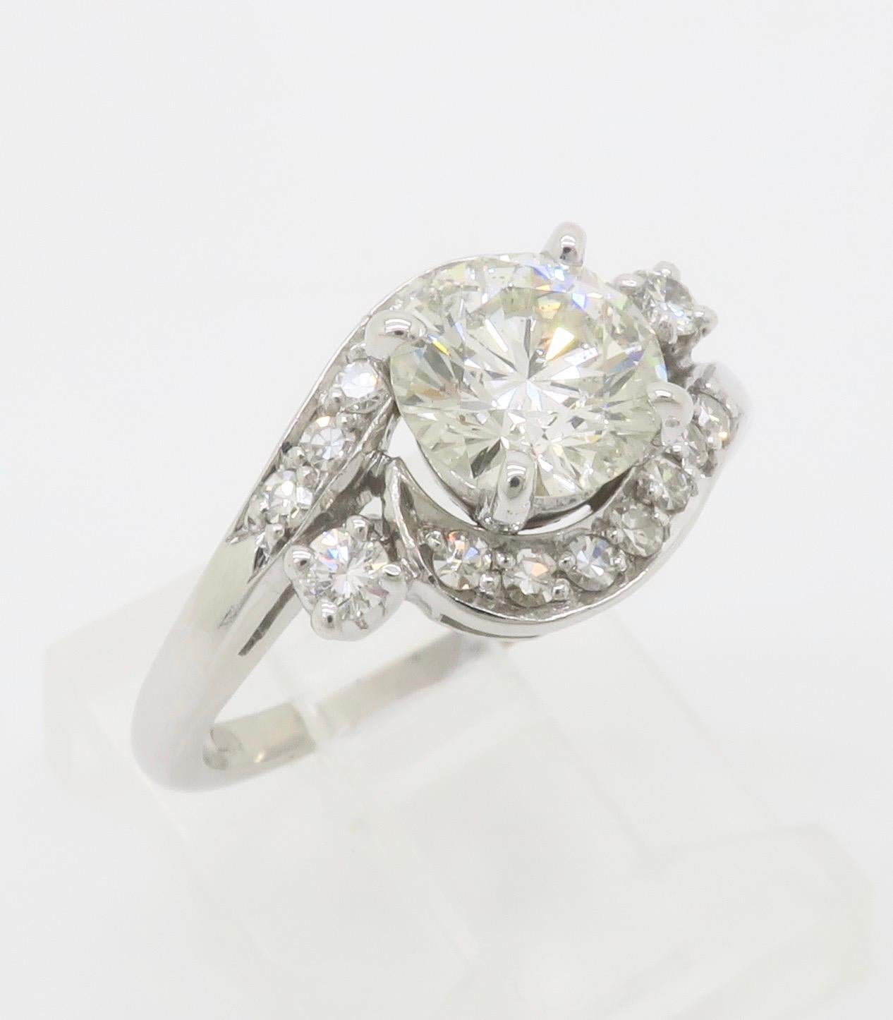 GIA Certified Vintage 1.48CTW Diamond Ring For Sale 9
