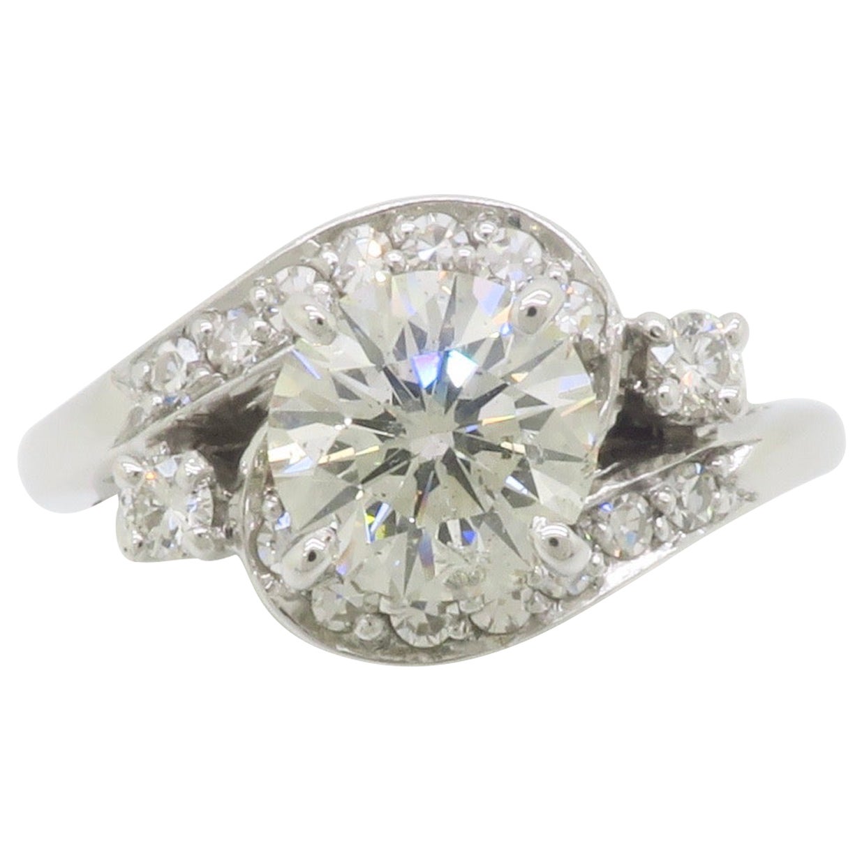 GIA-zertifizierter Vintage-Diamantring mit 1,48 Karat im Angebot