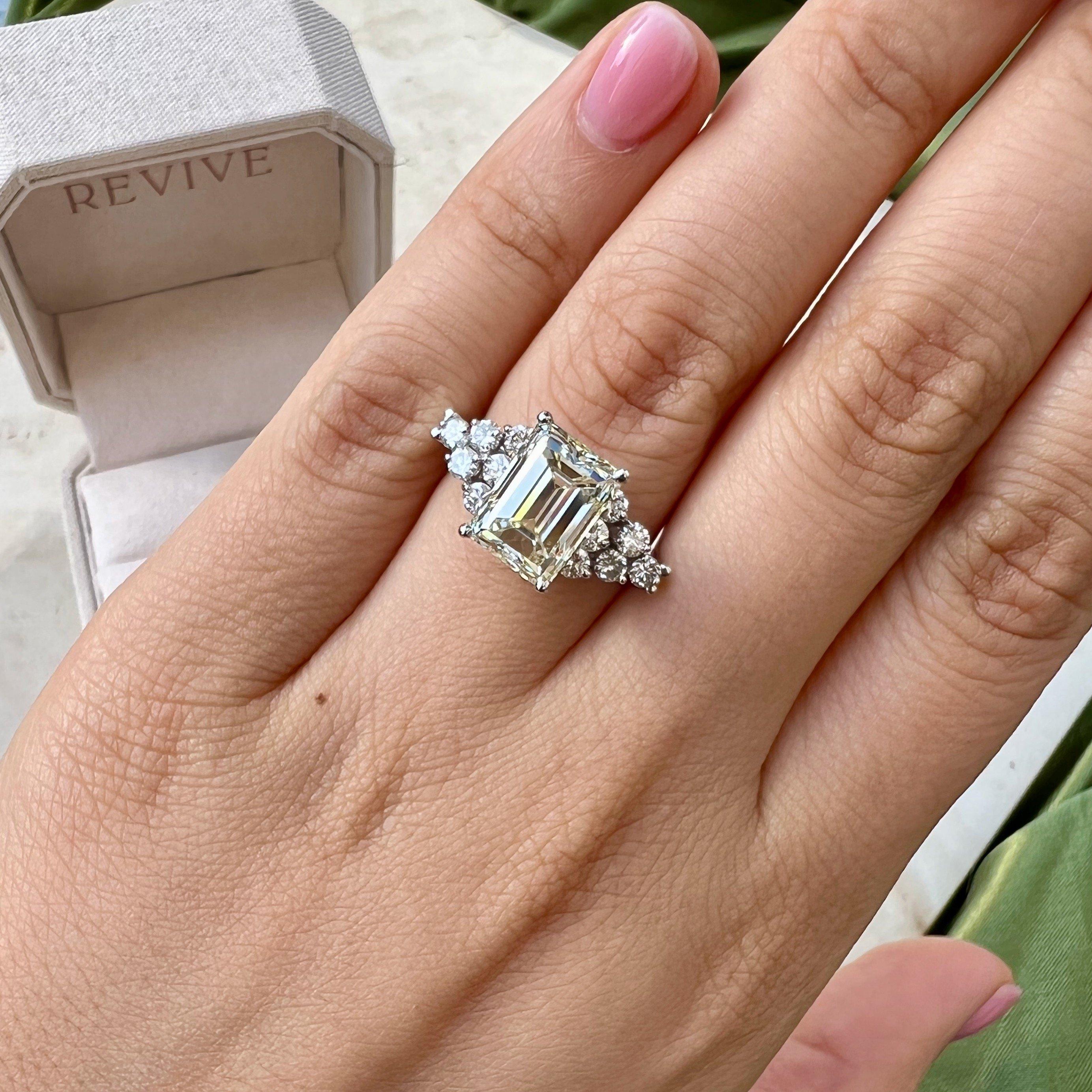 Women's or Men's GIA Certified Vintage 4.14 ct. Emerald Cut Engagement Ring