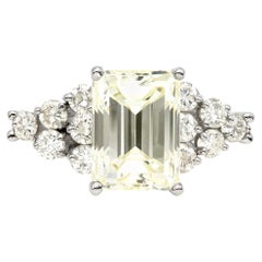 GIA Certified Vintage 4.14 ct. Emerald Cut Engagement Ring