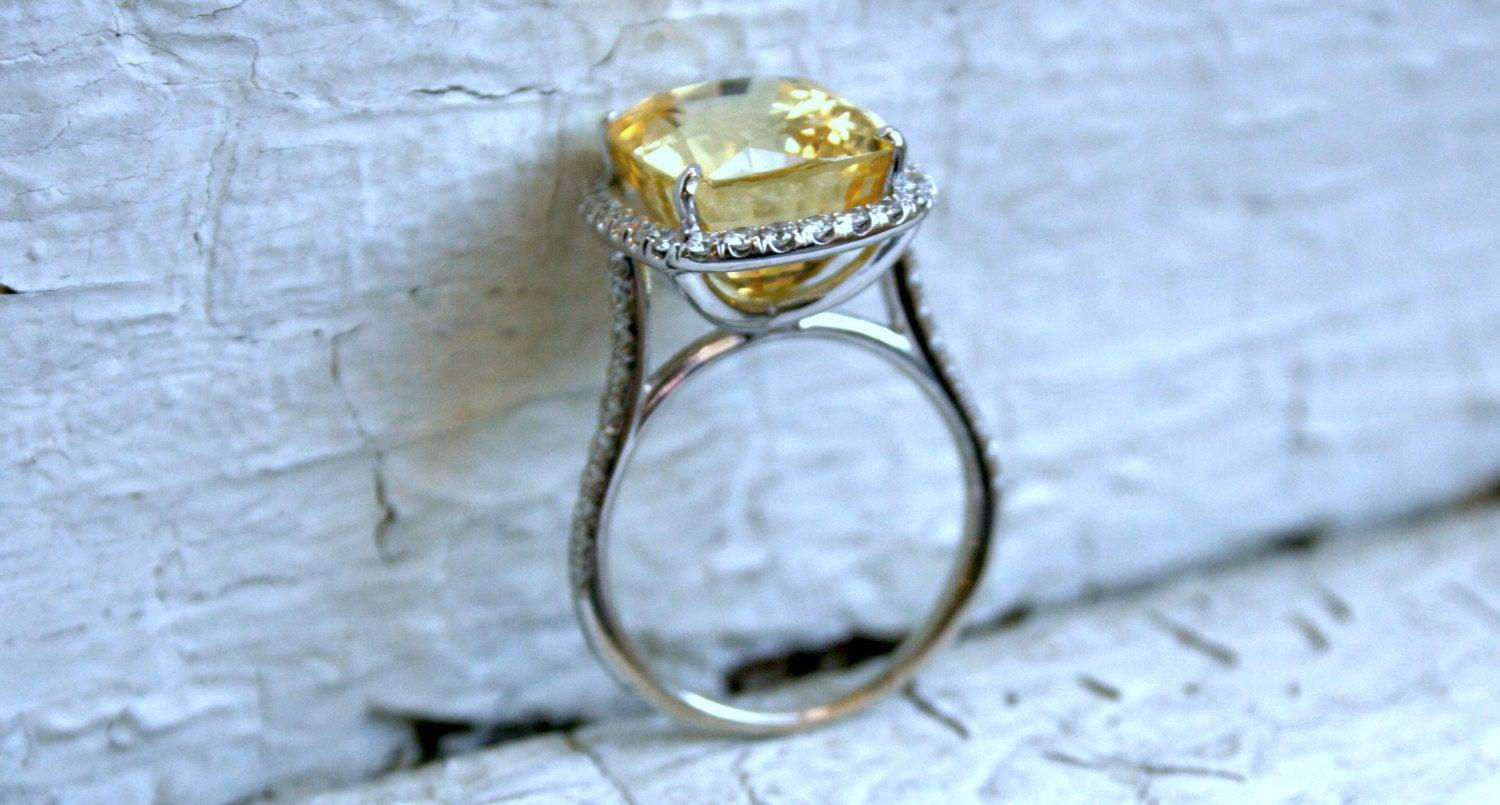 natural yellow sapphire ring