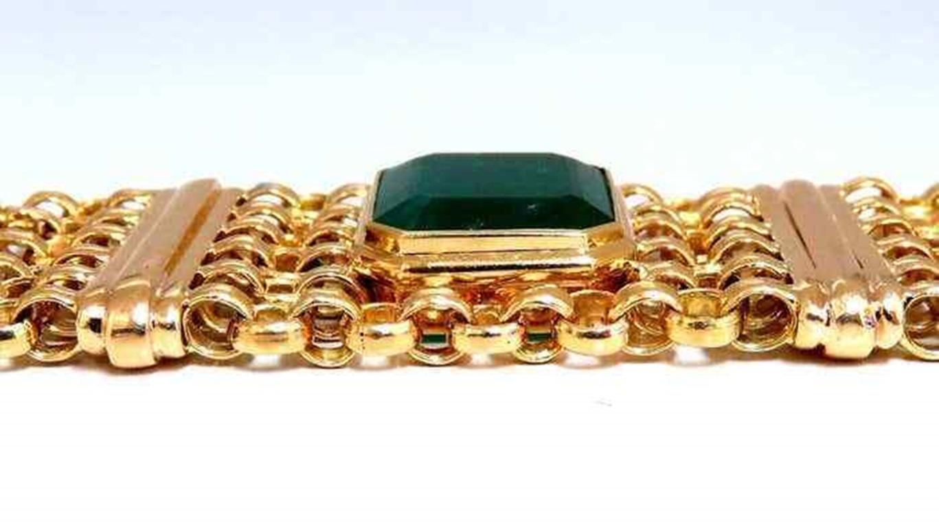 GIA Certified Vintage Emerald Bracelet 60ct 18kt Gold For Sale 2