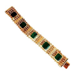 GIA Certified Vintage Emerald Bracelet 60ct 18kt Gold*