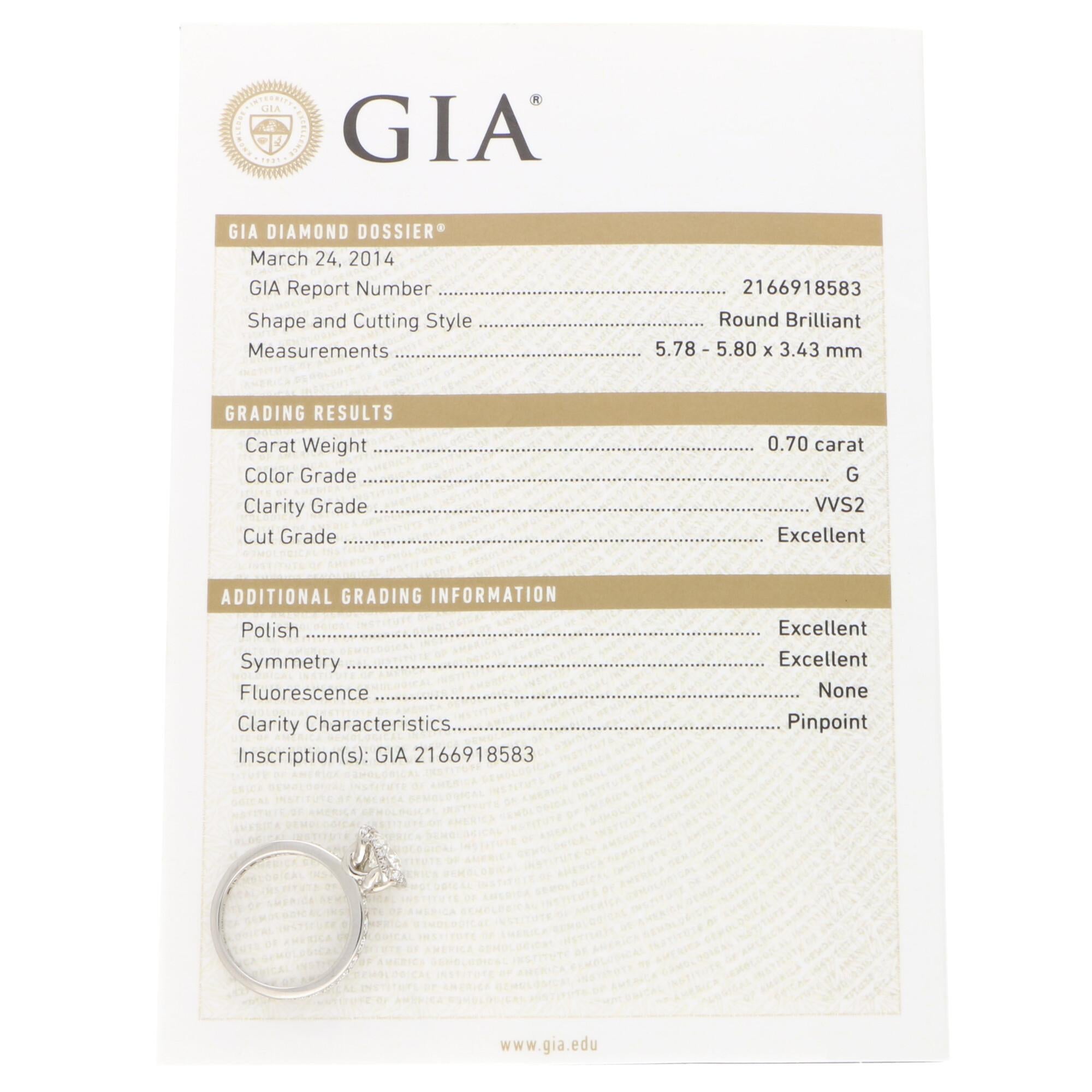 GIA Certified Vintage Fred Paris Knot Solitaire Engagement Ring Set in Platinum 3