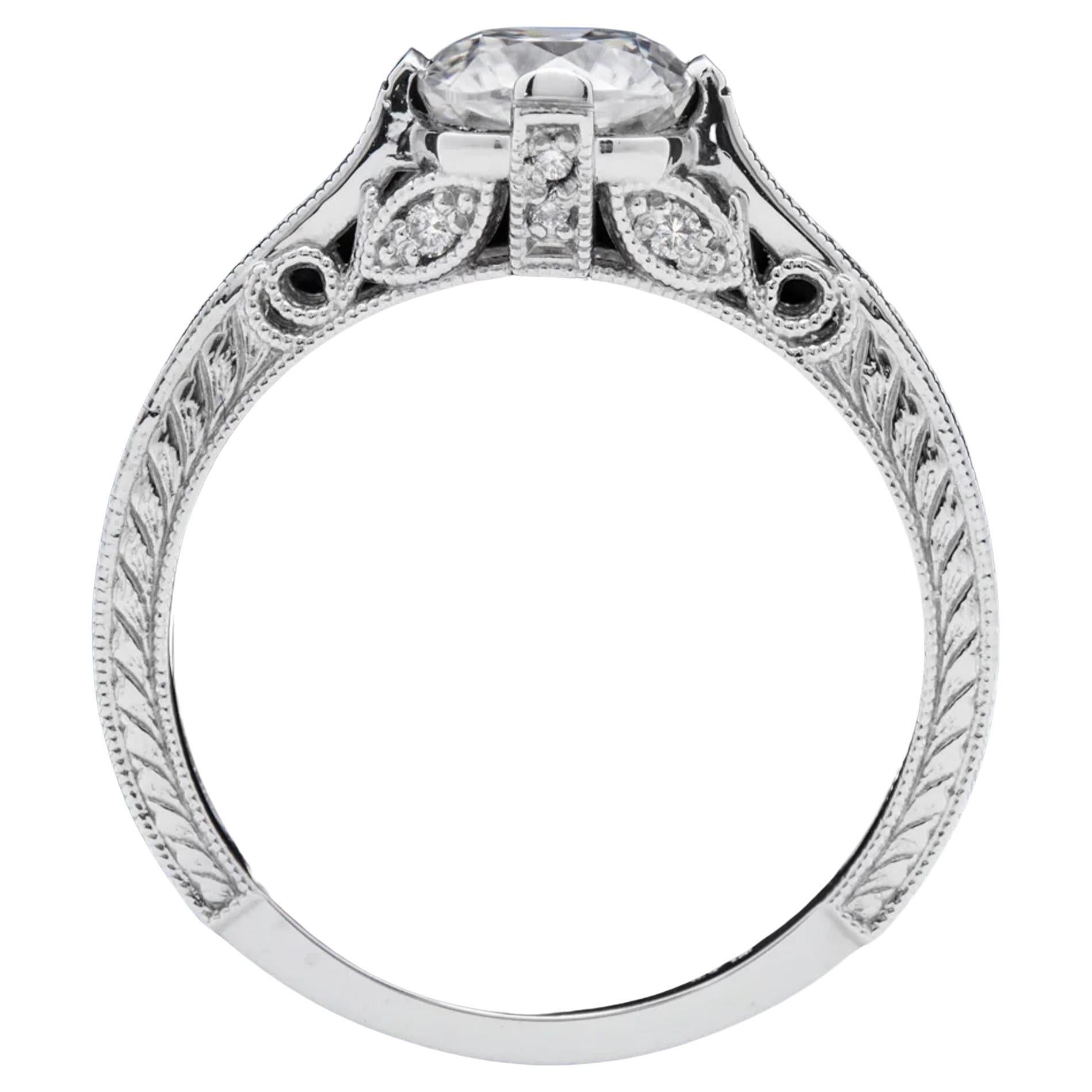 GIA Certified Vintage Old European Diamond Engagement Ring VVS2 Clarity