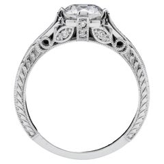 GIA Certified Vintage Old European Diamond Engagement Ring VVS2 Clarity