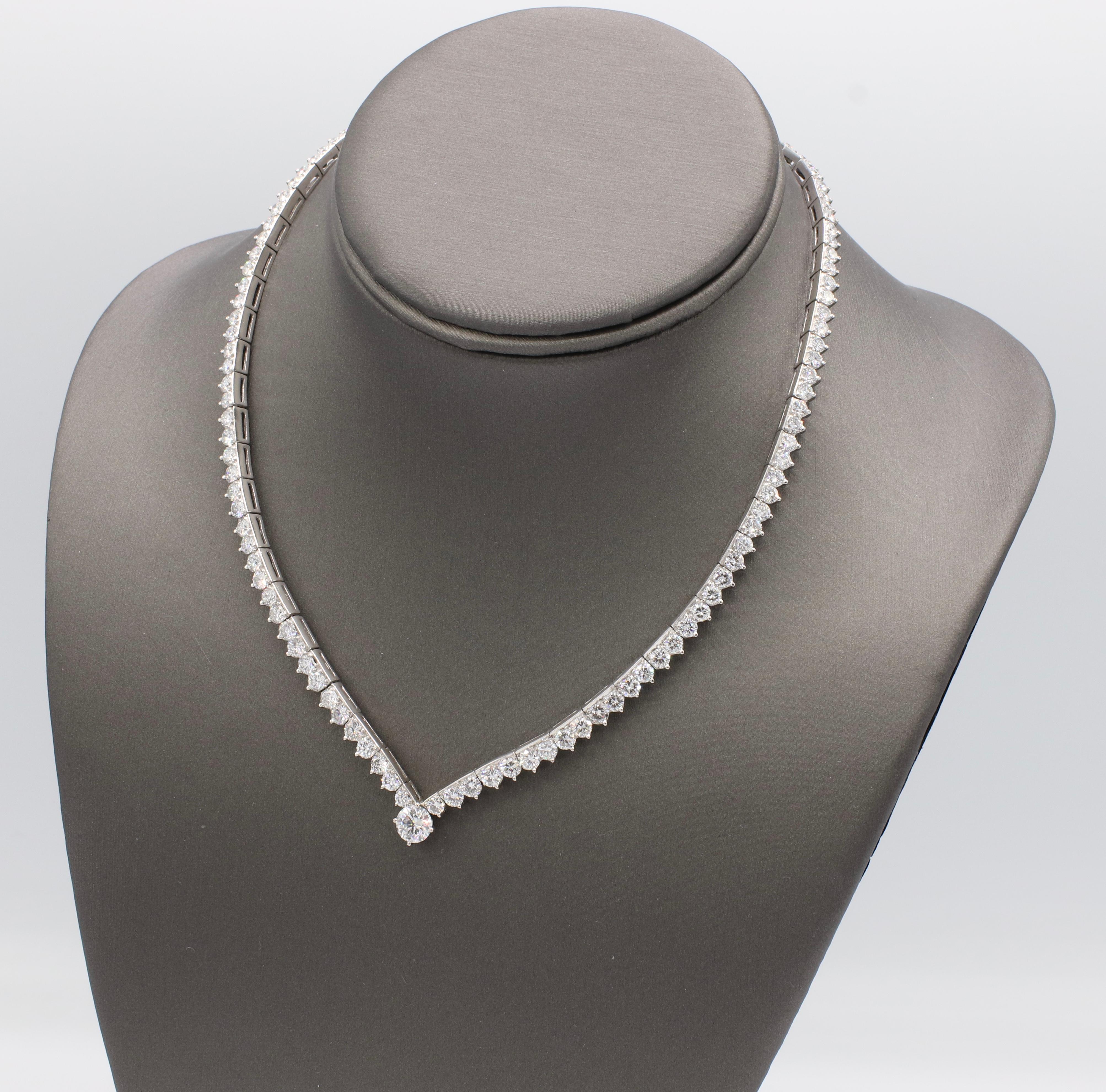 platinum diamond riviera necklace
