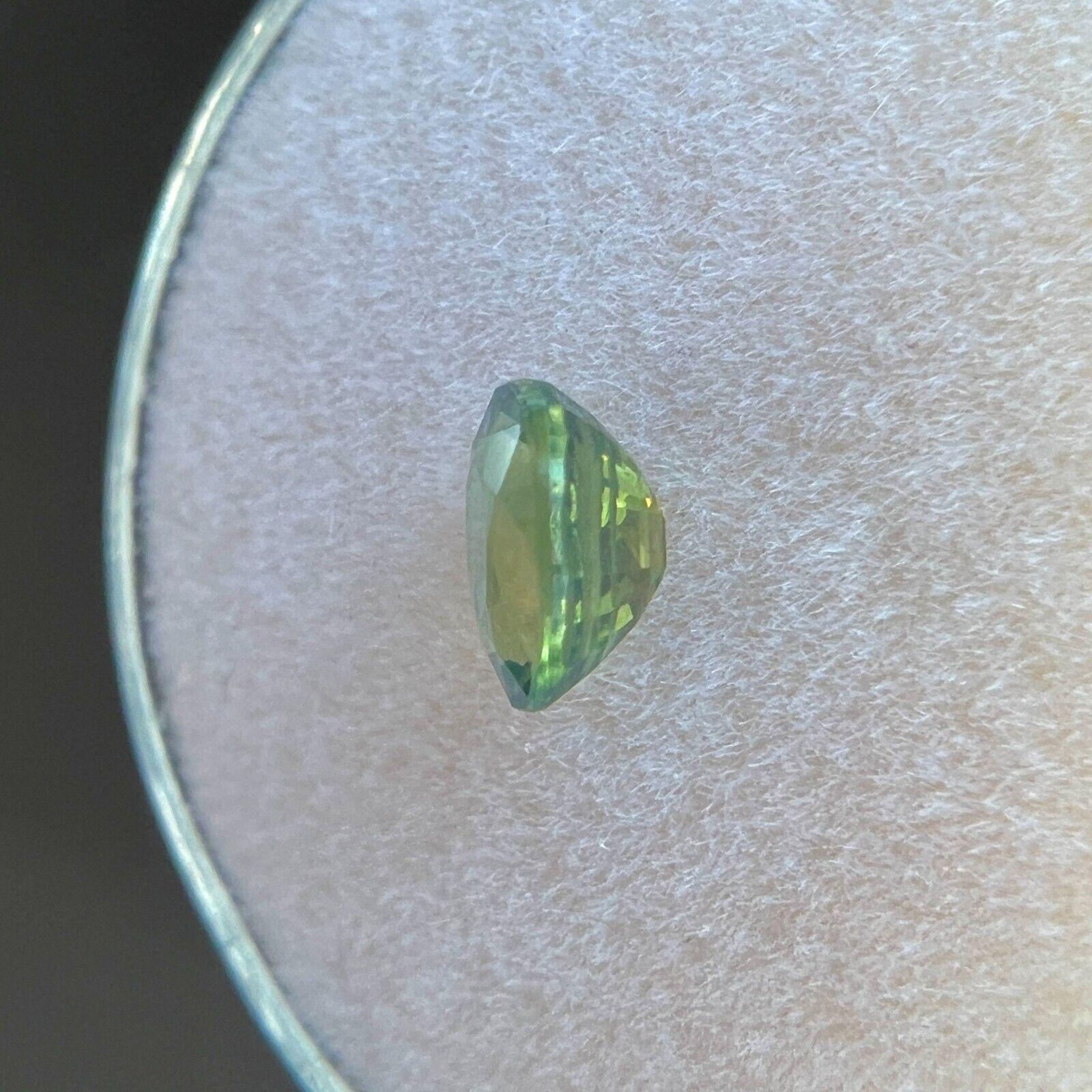 GIA Certified Vivid Yellow Green Sapphire 0.90Ct Natural Oval Cut Unheated Rare  For Sale 3