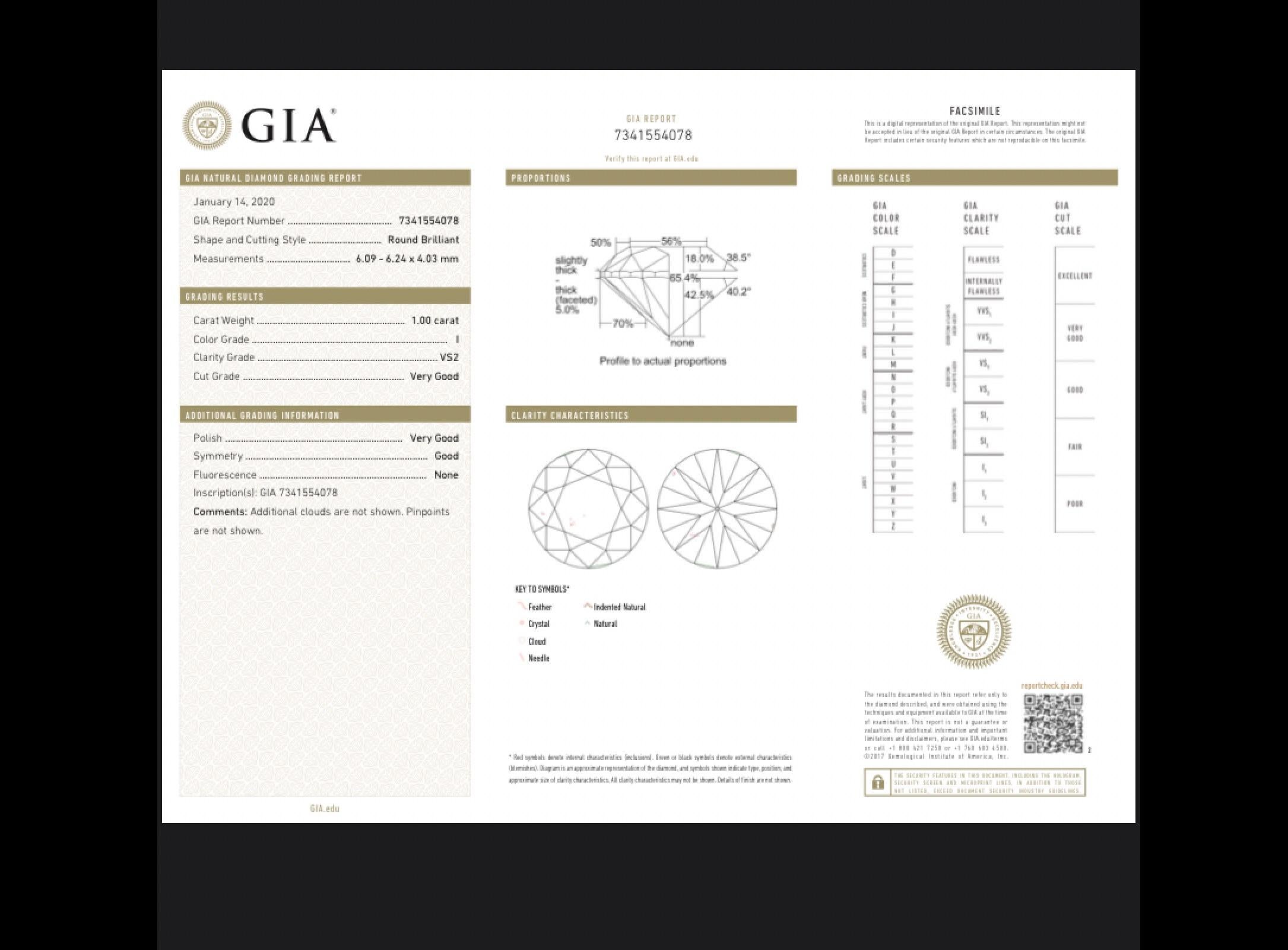 Women's or Men's GIA Certified VS Quality 1.00 Carat Each Diamond Halo Studs For Sale