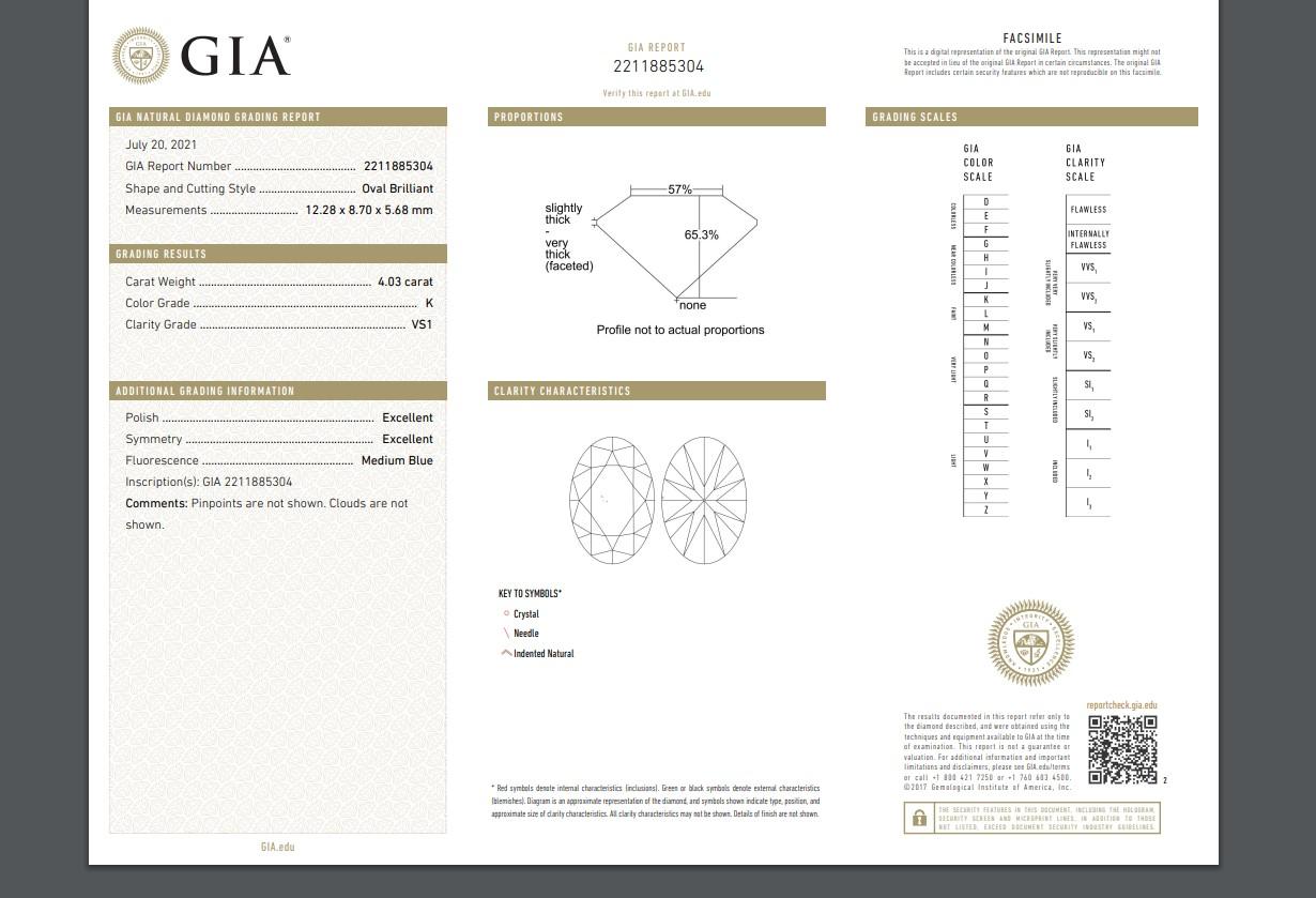 GIA zertifiziert  Vs1 Qualität Weißer Diamantring aus 18 Karat Weißgold mit Diamanten im Zustand „Neu“ im Angebot in New York, NY