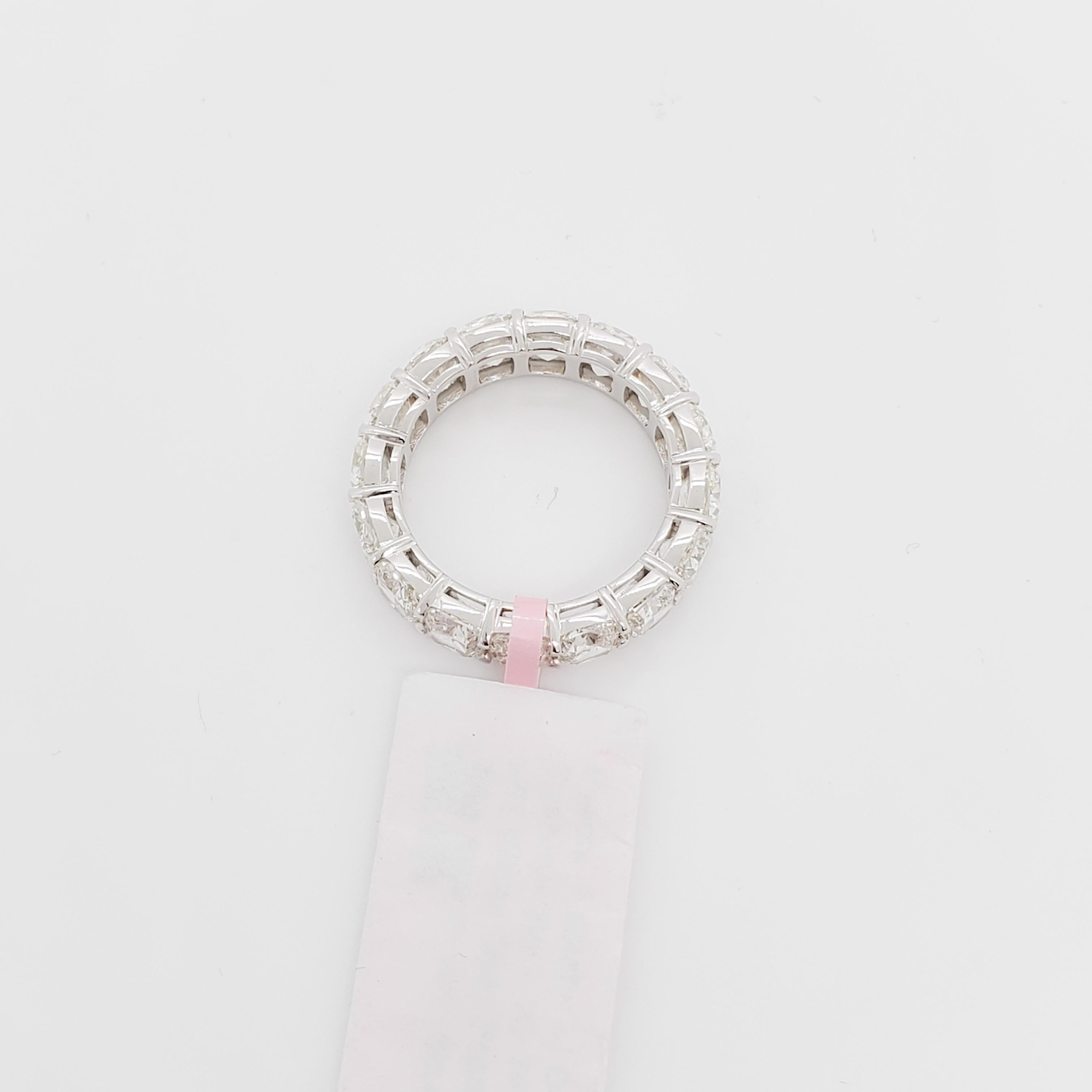 GIA Certified White Cushion Diamond Eternity Band in 18k White Gold For ...