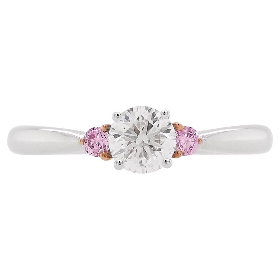 Gia Certified White Diamond Argyle Pink Diamond 18k Gold Bridal Ring