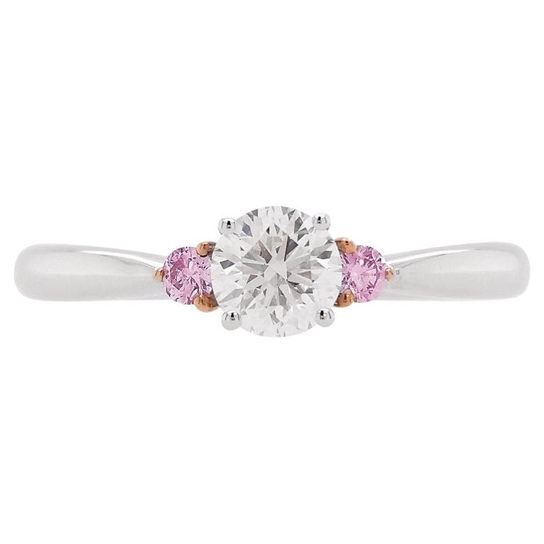 Gia Certified White Diamond Argyle Pink Diamond 18k Gold Bridal Ring For  Sale at 1stDibs | argyle white diamond ring