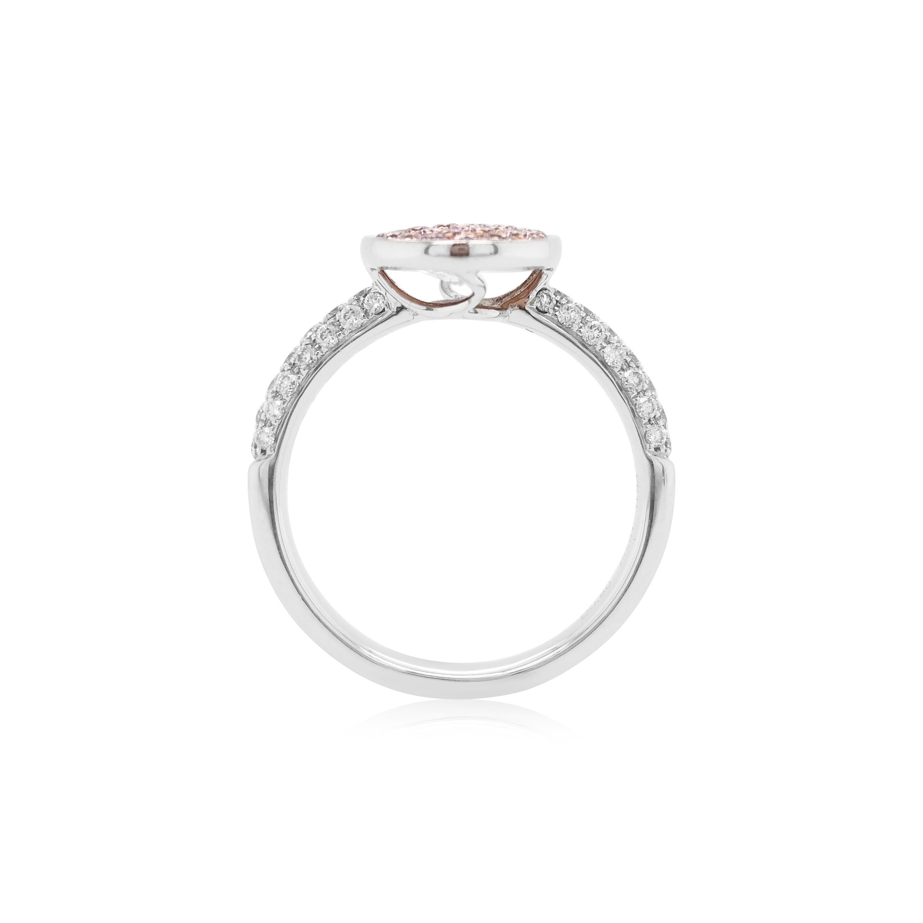 Contemporary GIA Certified White Diamond Argyle Pink Diamond Platinum Bridal Ring