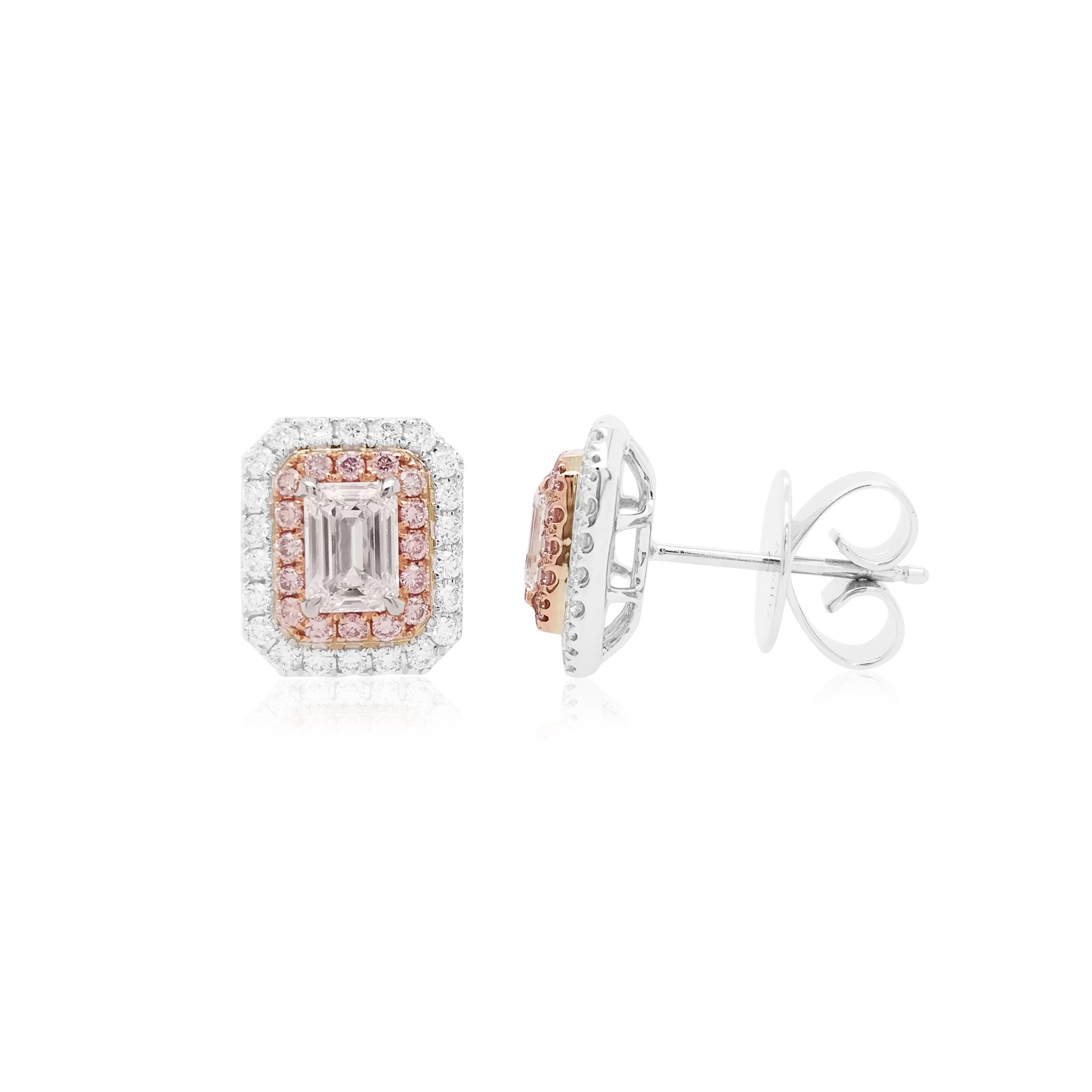 Diamonds set in style. A classic and beautiful pair of white diamond earrings, with a halo of rare pink diamonds, set in 18K gold.

NATURAL WHITE DIAMOND- 1.11 CT, GIA CERTIFIED
PINK DIAMOND-0.13CT
WHITE DIAMOND-0.40 CT
MADE IN 18K GOLD


HYT