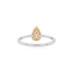 GIA Certified White Diamond Orange Diamond 18K Gold Bridal Ring