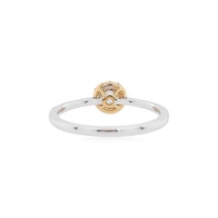 Gia Certified White Diamond Orange Diamond 18K Gold Engagement Ring