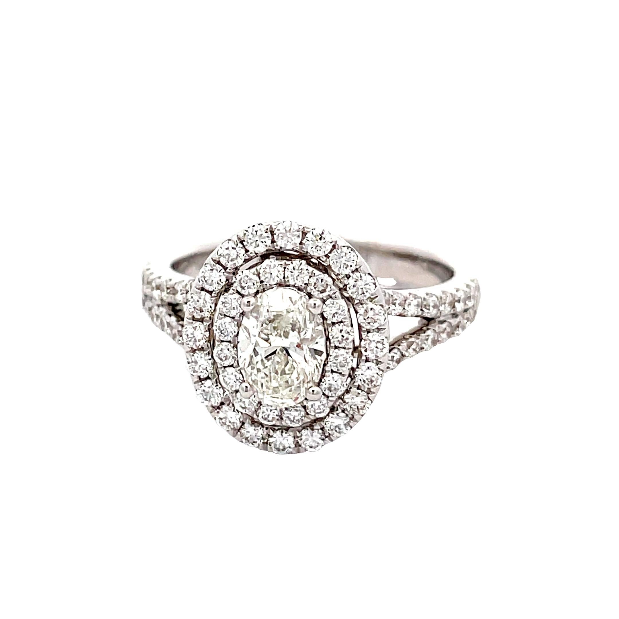 Diamant blanc ovale certifié par le Gia de 0,70 ct. Bague DIAMANT BLANC ROND 0.82 18KW Neuf - En vente à New York, NY